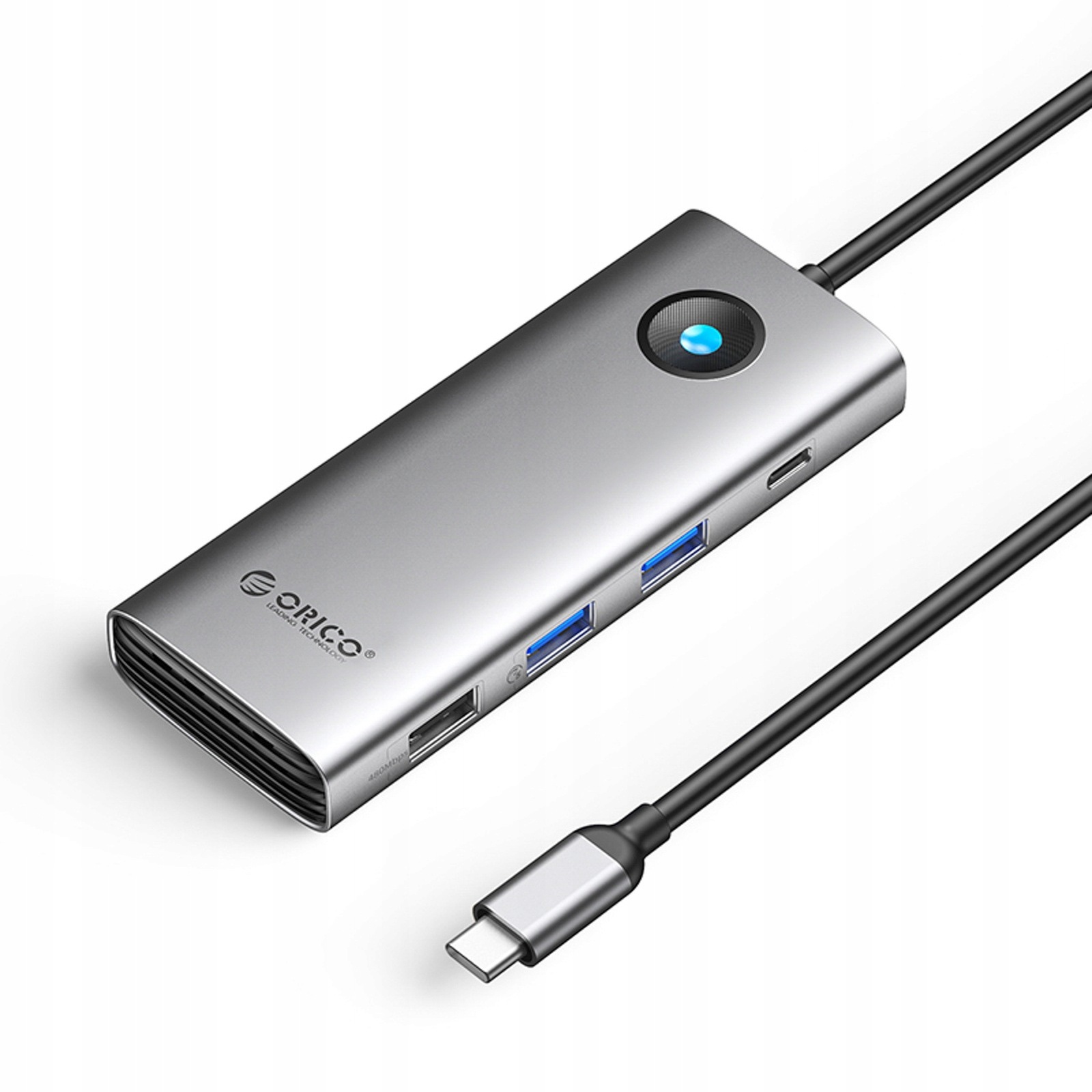 Hub 8v1 Usb-c Usb-a Usb-c Hdmi Vga RJ45 Pd 100W 4K 60Hz 1000Mbps šedý