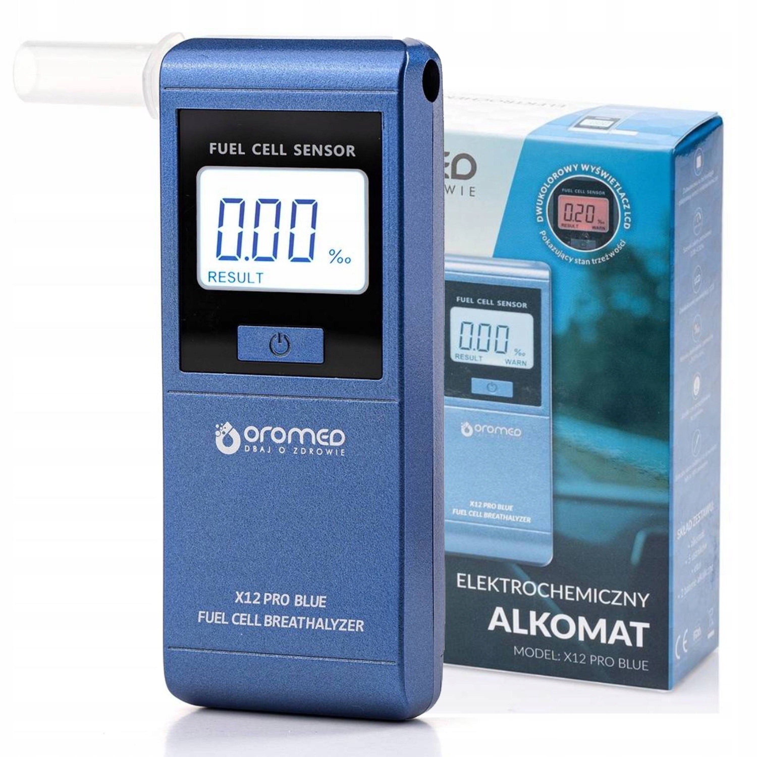 Oromed X12 Alkohol Tester Elektrochemický presný náustky kalibrácia 12 m