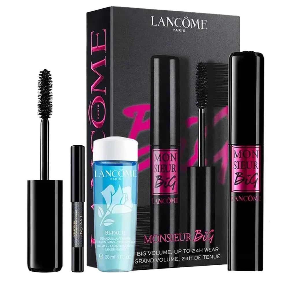 Lancome Set (monsieur Big Mascara 01+BIFACIL Eye 30ML+KHOL Eye Pen Mini 027