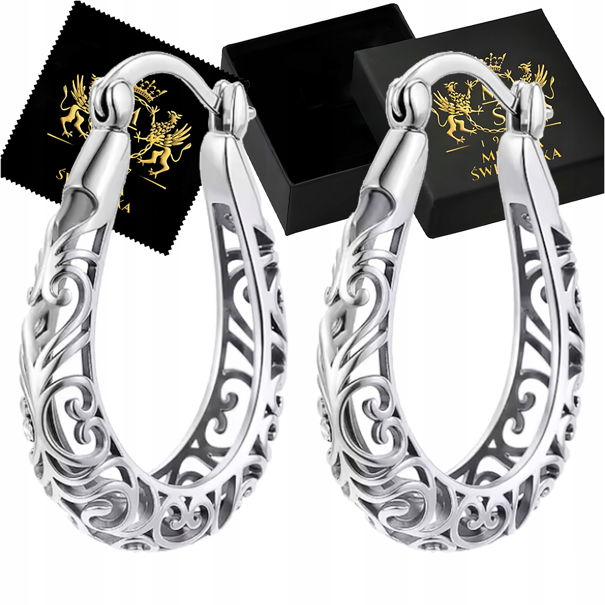 Stříbrné Náušnice 925 Elegantní oválná kola jako Dárek Anglické