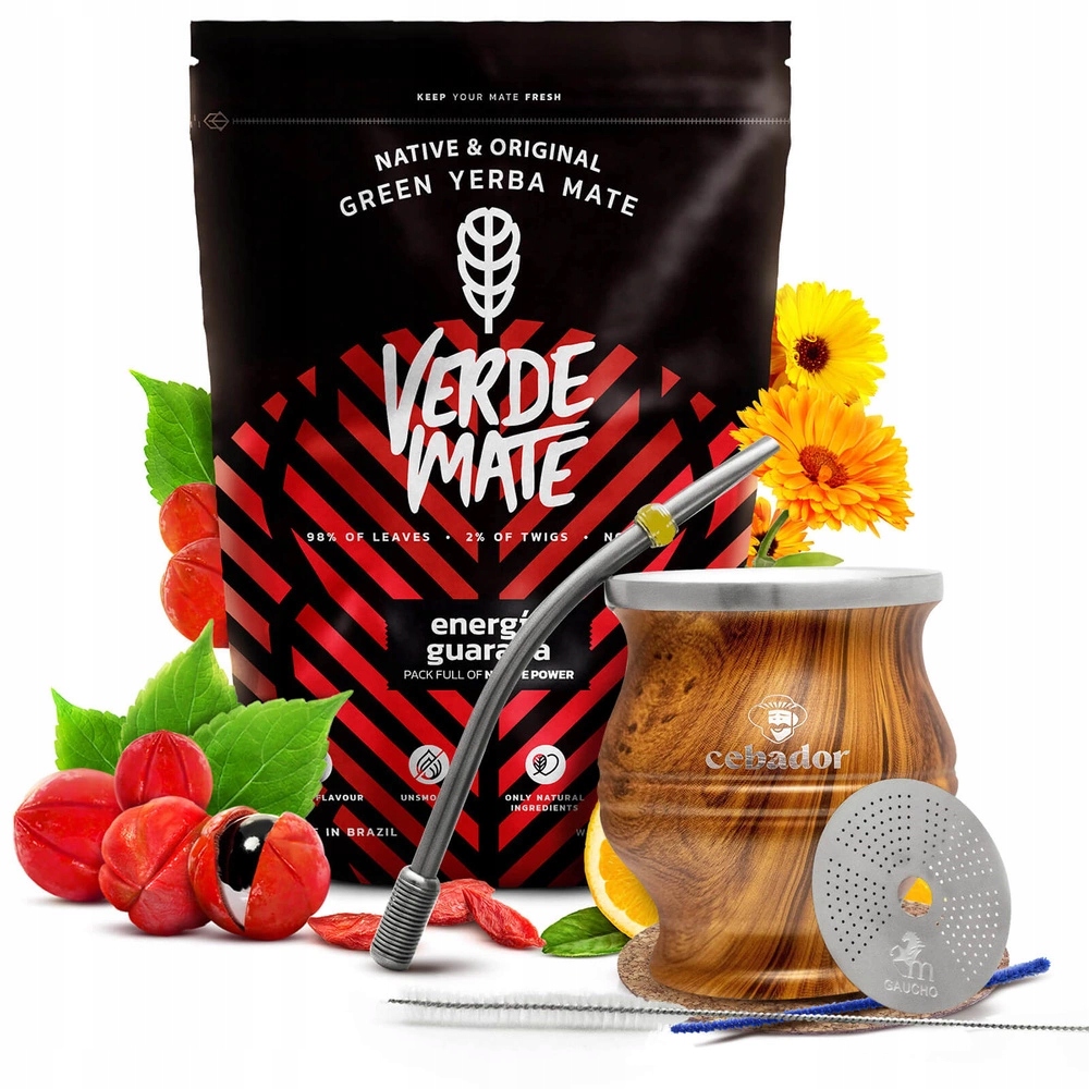 Sada Yerba Mate Verde Mate Green Energia Guarana TermoColador 500 g 0,5 kg