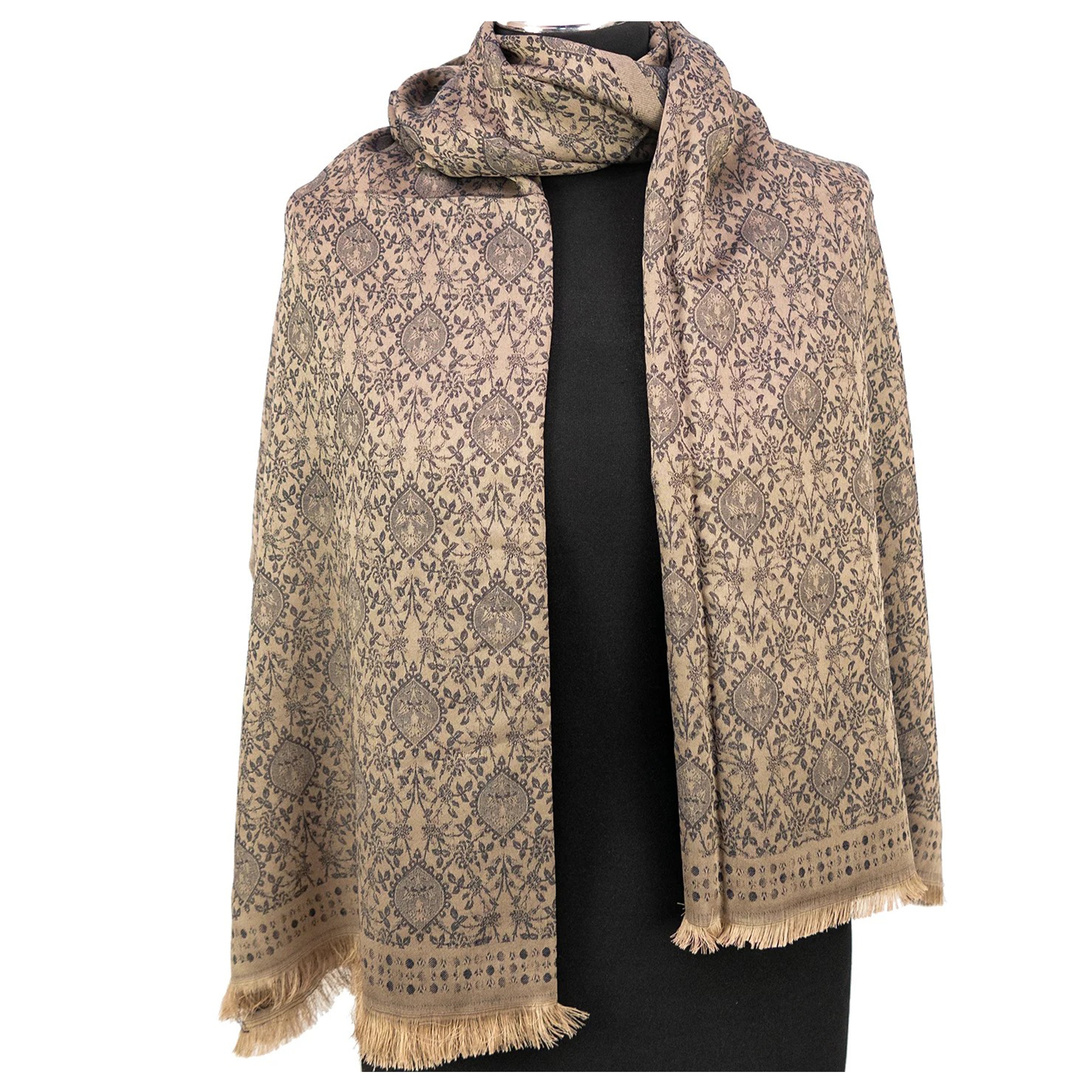 Szal Szalik Damski Orientalny Wzór Turecki Jedwabny 100% Premium