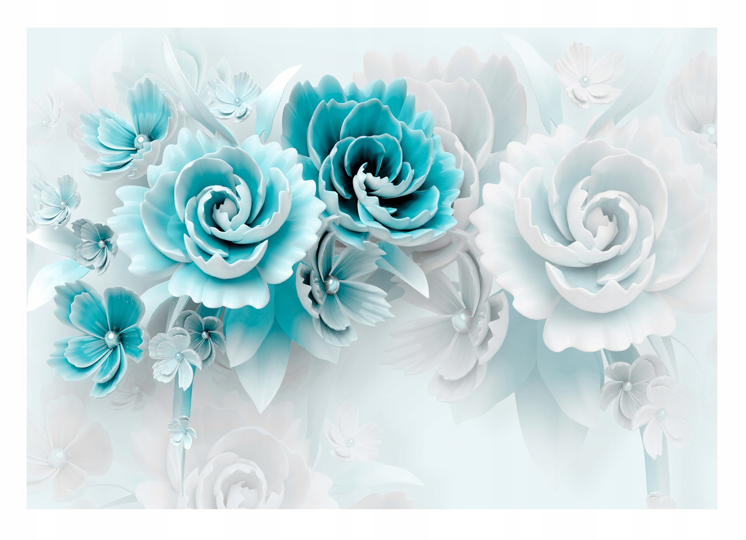 Fototapeta 3D Niebieskie Kwiaty Optyczna 368x254-Zdjęcie-0