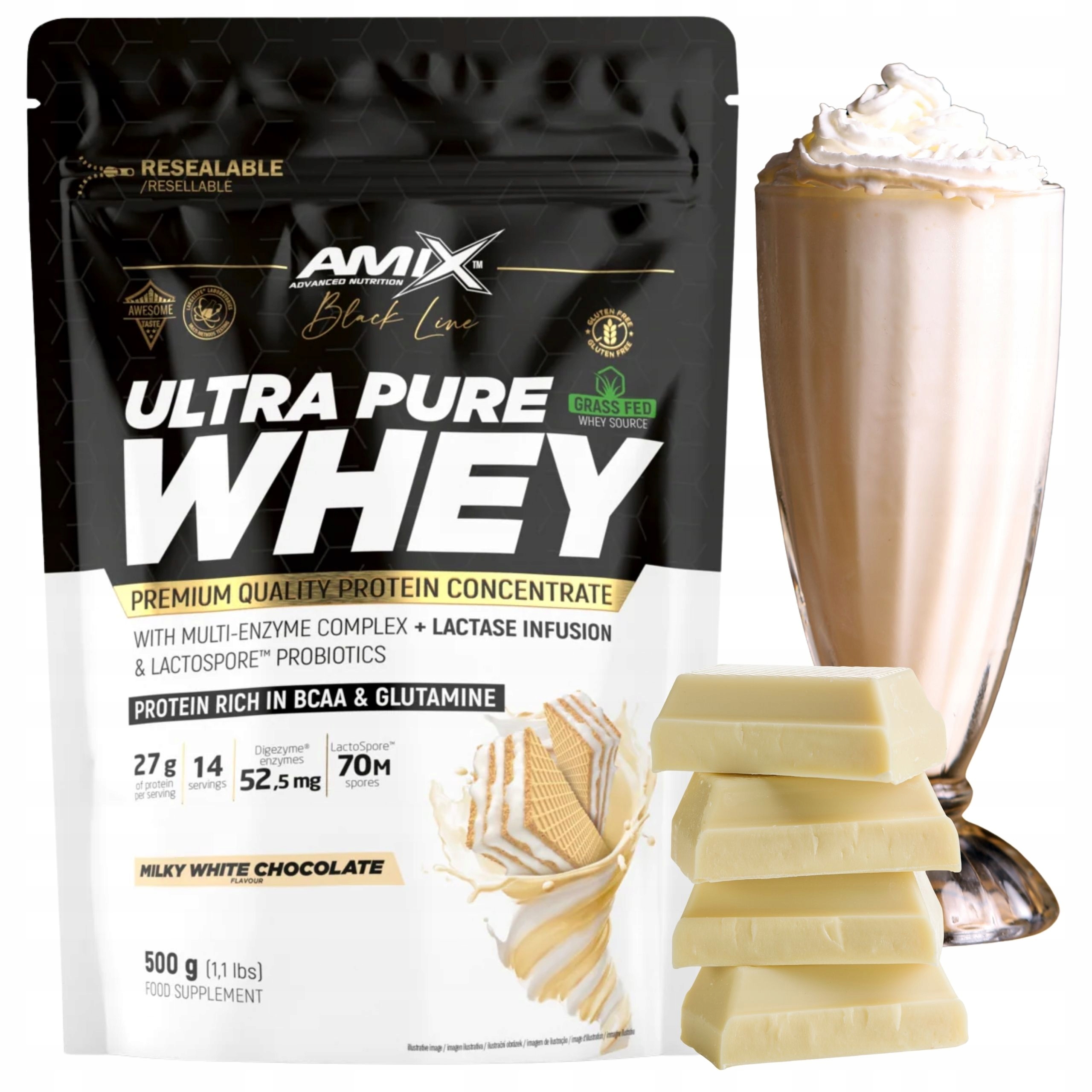 Syrovátkový Koncentrát syrovátkového Wpc Pure Whey Digezyme Bílá Čokoláda 500 g