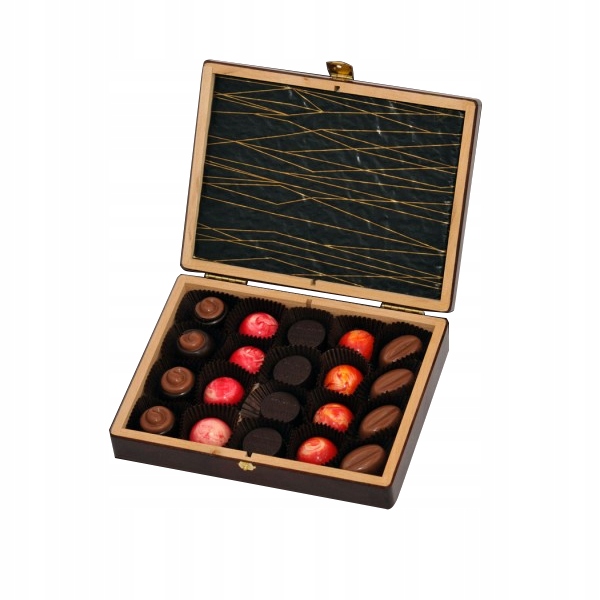 Levně Dřevěná krabička s ks pralinkami, dárek ke Dni učitelů