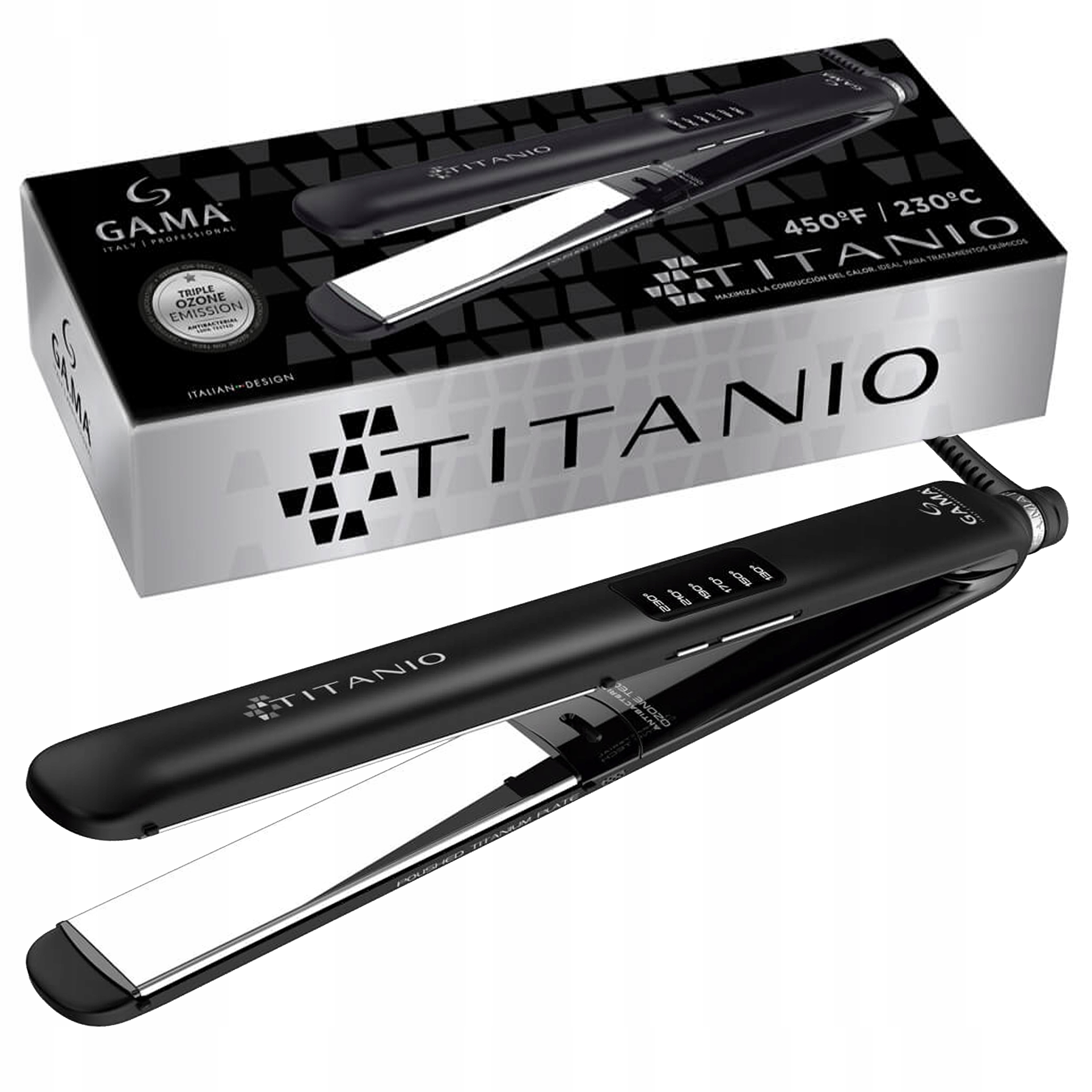 Titánová žehlička na vlasy s Ionizačnou Kulmou a reguláciou teploty Gama