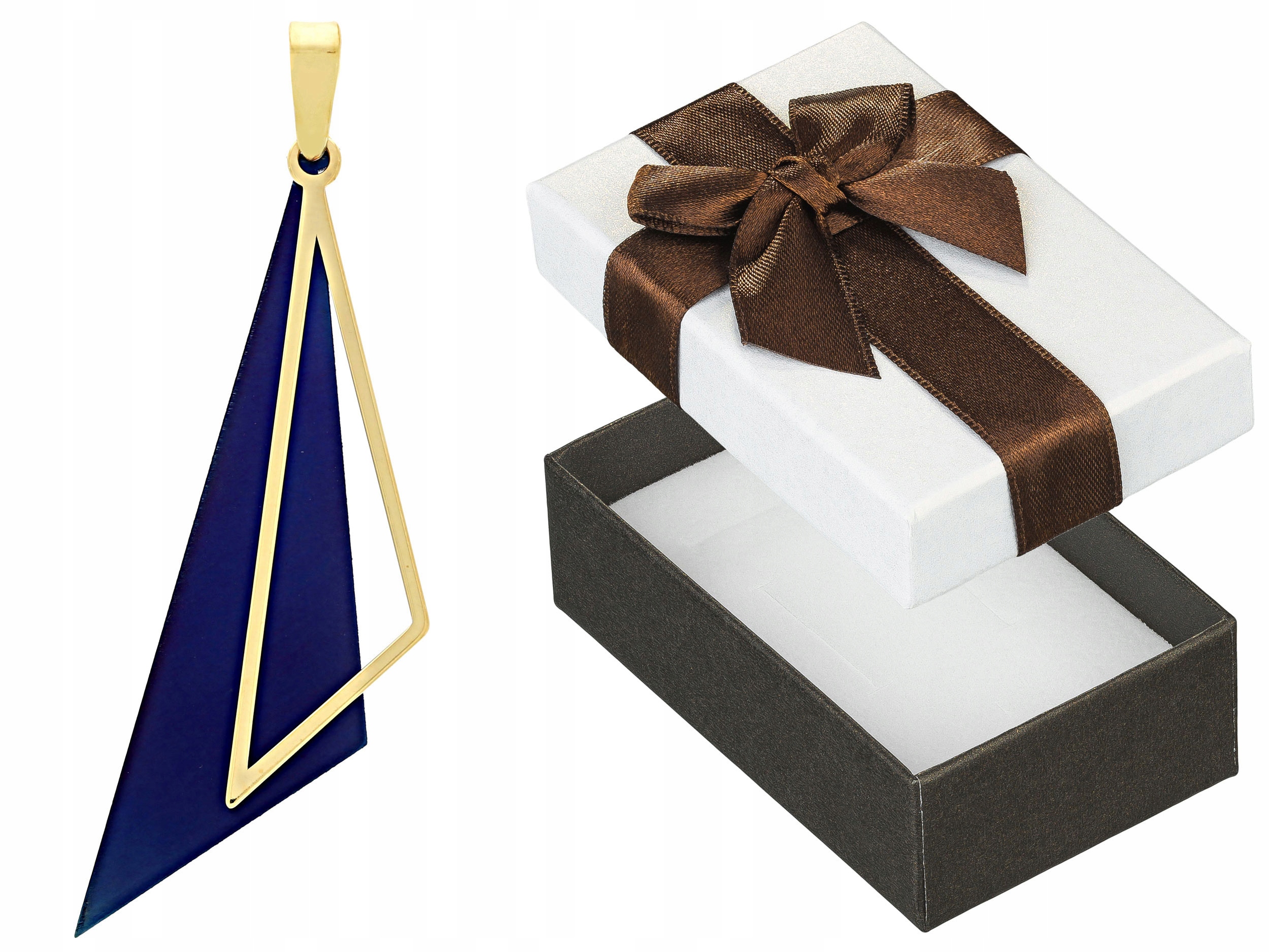 Pozlacený Přívěsek Trojúhelník s titanem Modrý pohyblivý přívěsek Stříbrný