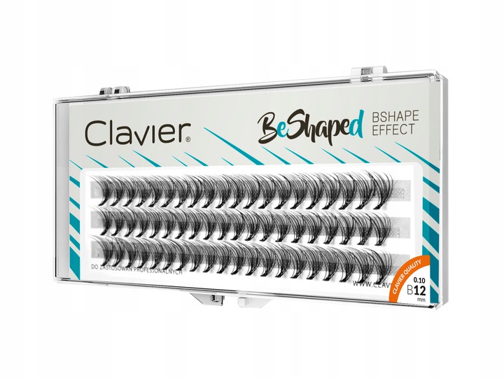 

Clavier Jedwabne Kępki Rzęs BeShaped 12 mm Skręt B