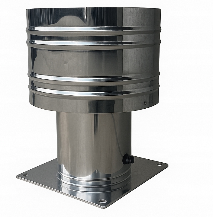 Cylindrický Větrací Přístroj fi 160 Kyselinovzdorný Difuzér Caga Nerezový