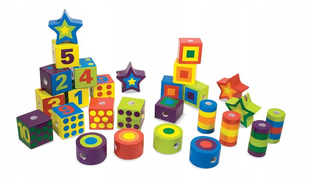 Kolorowe korale do nawlekania Melissa & Doug Płeć chłopcy dziewczynki