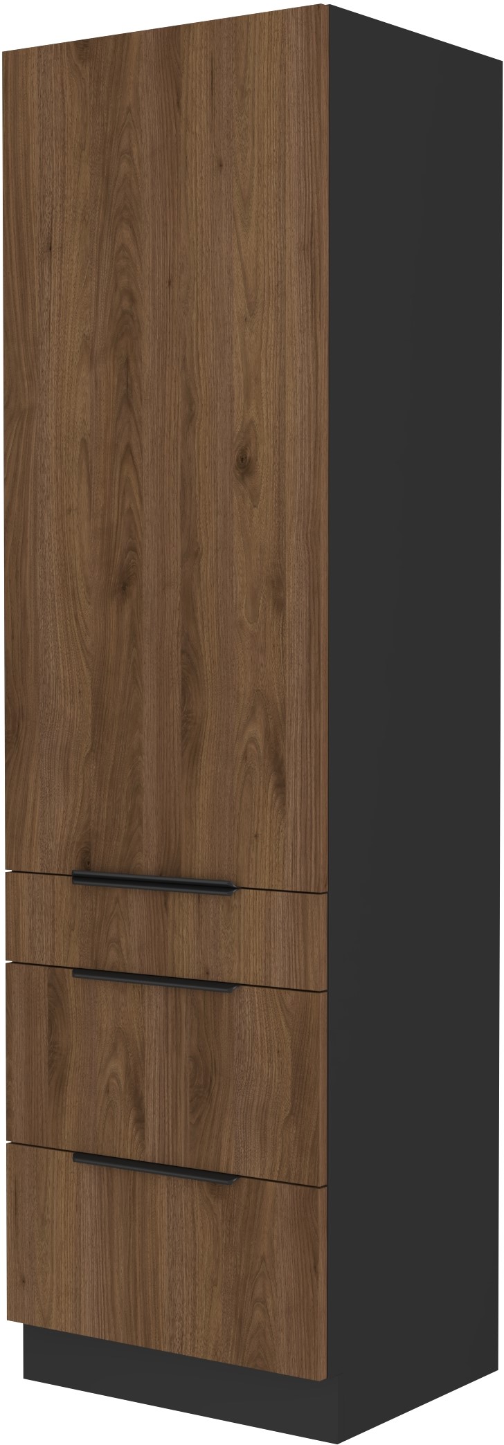 Kuchyňská Skříňka Stojící S Policemi Komínová 210X60 CM Ořech Černá