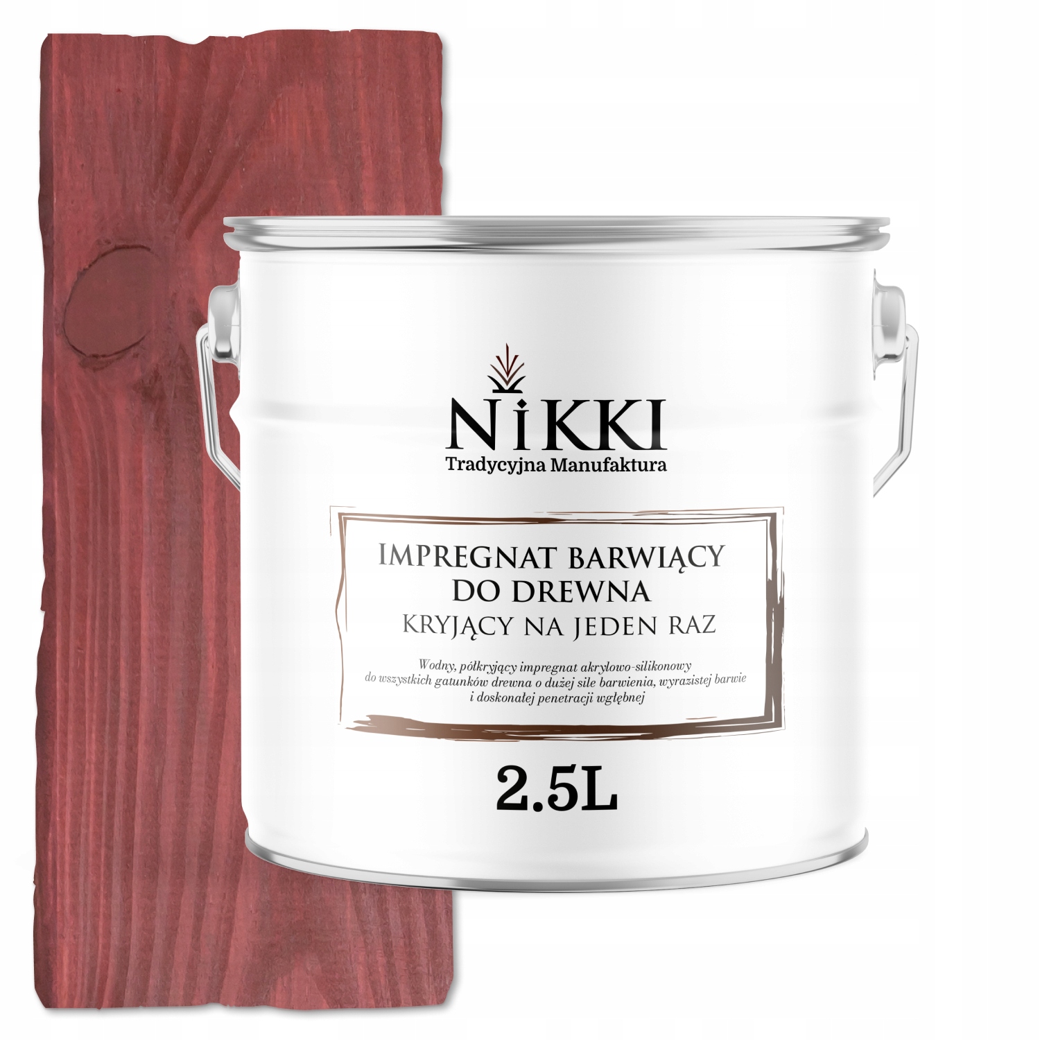 Impregnat Na Dřevo Extra Barvící Lazura Kryje Najednou Višeň 2,5 L