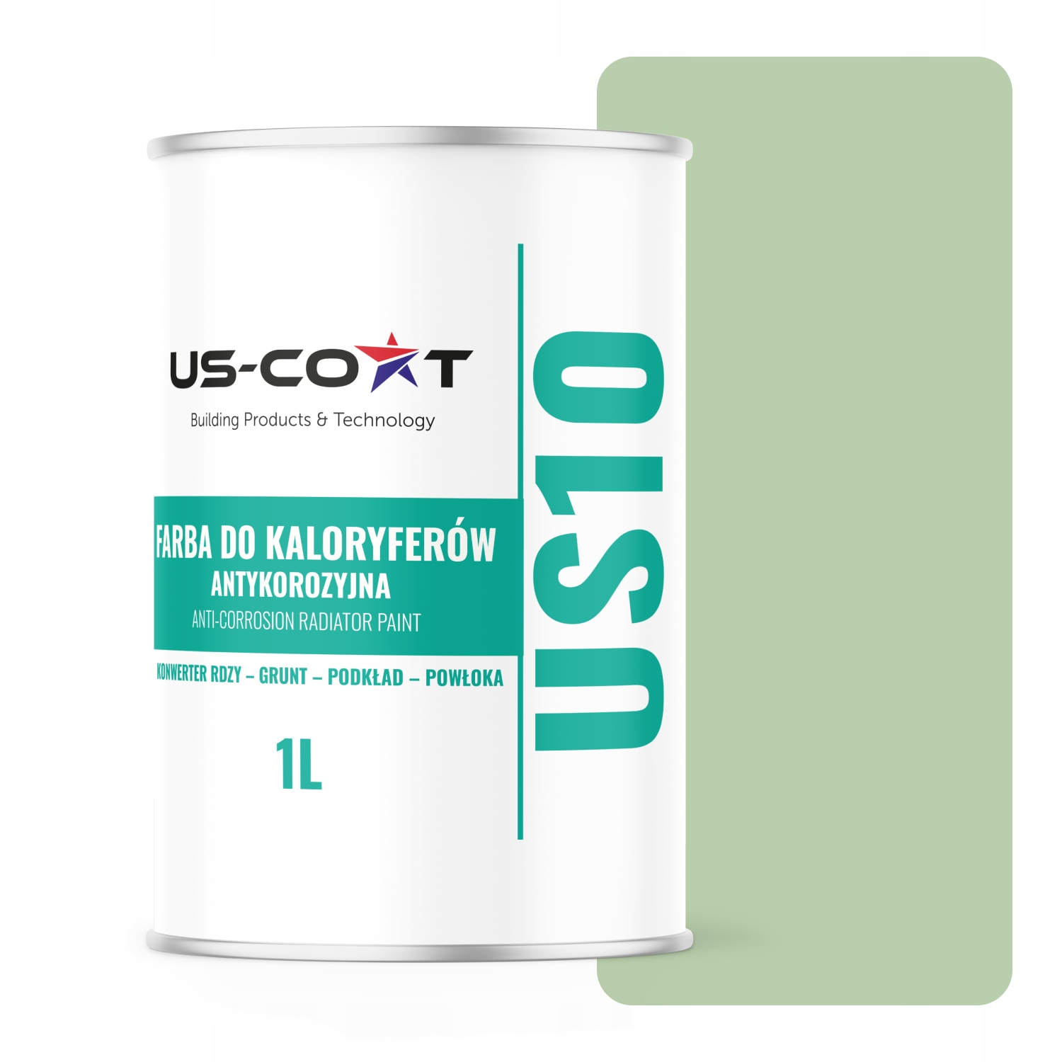 Barva pro radiátory Antikorozní Odolná 1L Lesk Zelená Pastelová 3v1