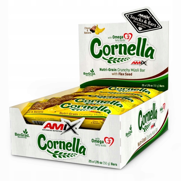 25x Cornella Crunchy Muesli Bar 50g choco banana