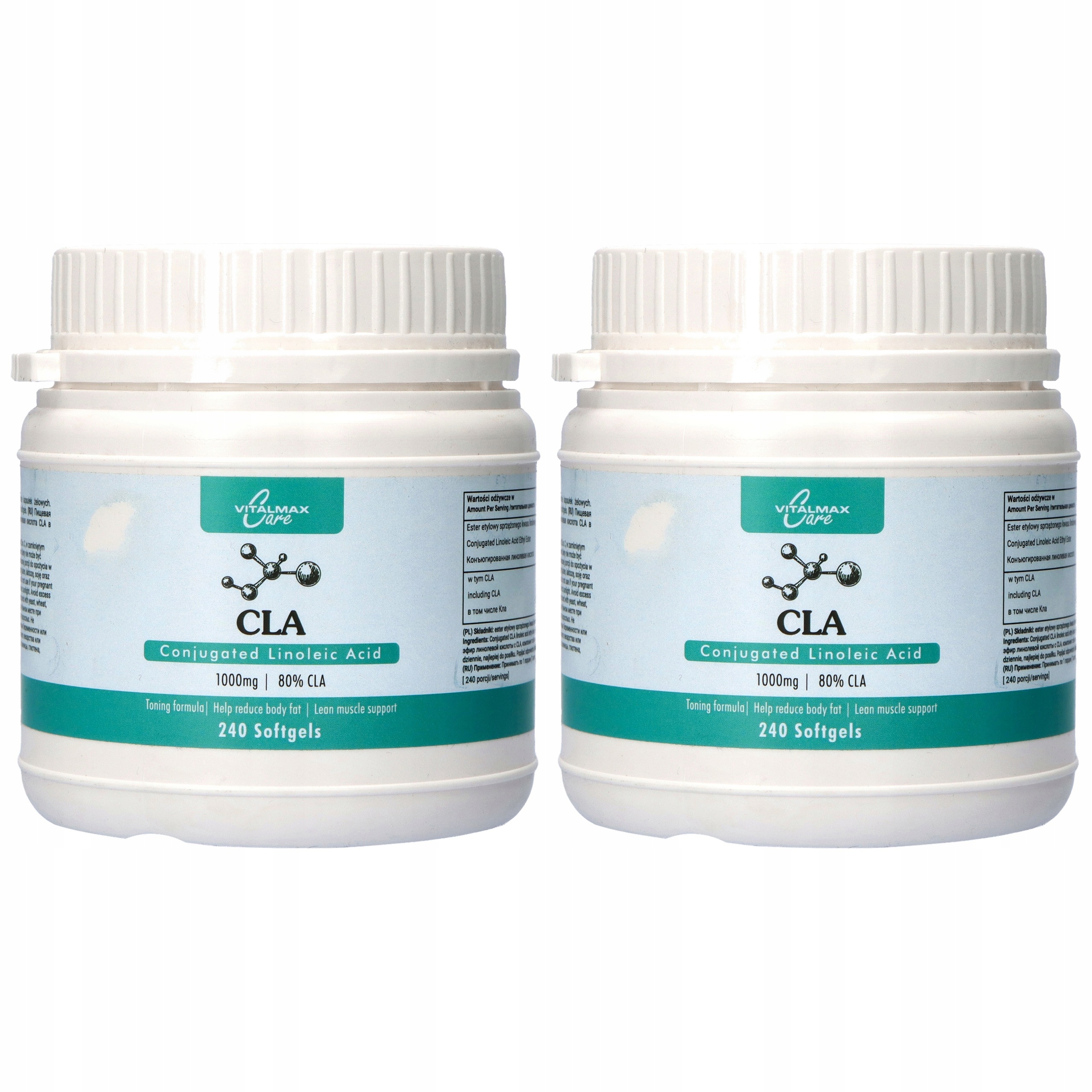 2x Cla Spalovač tuků Redukce hmotnosti Hubnutí Redukce tkáně Vitalmax