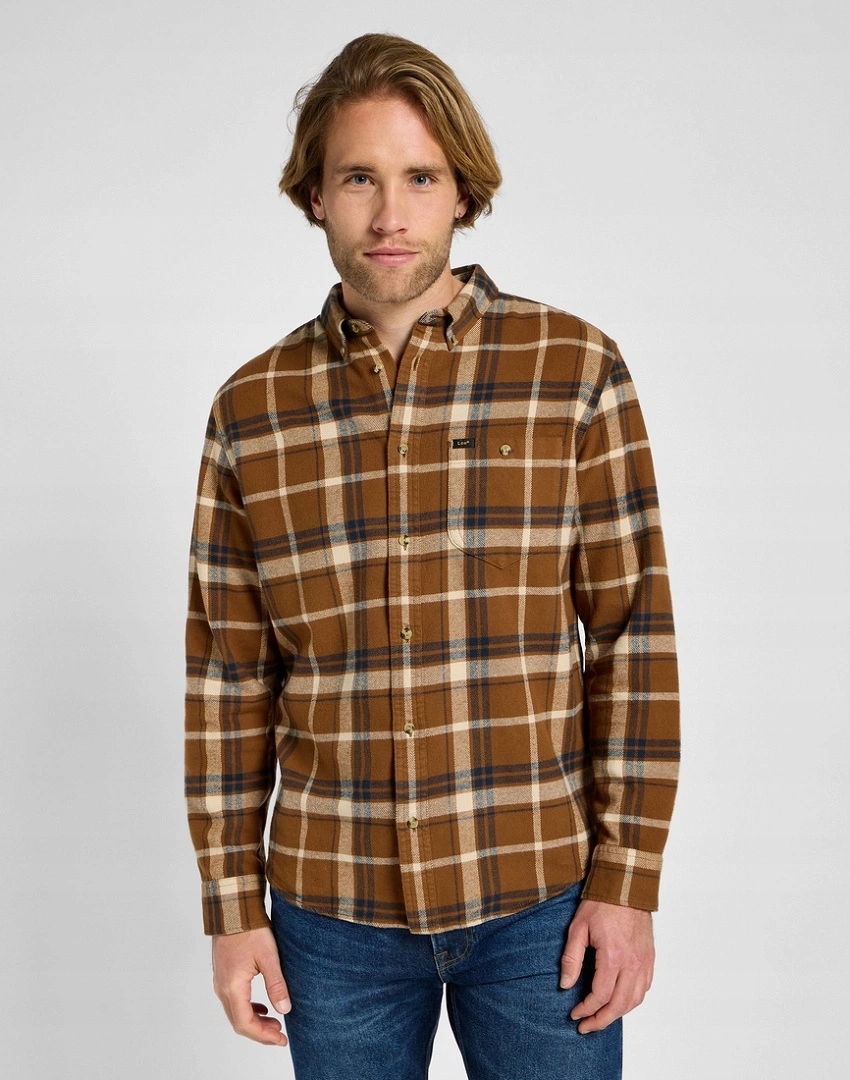 Pánská košile Lee Riveted Shirt Brown 112355764 M