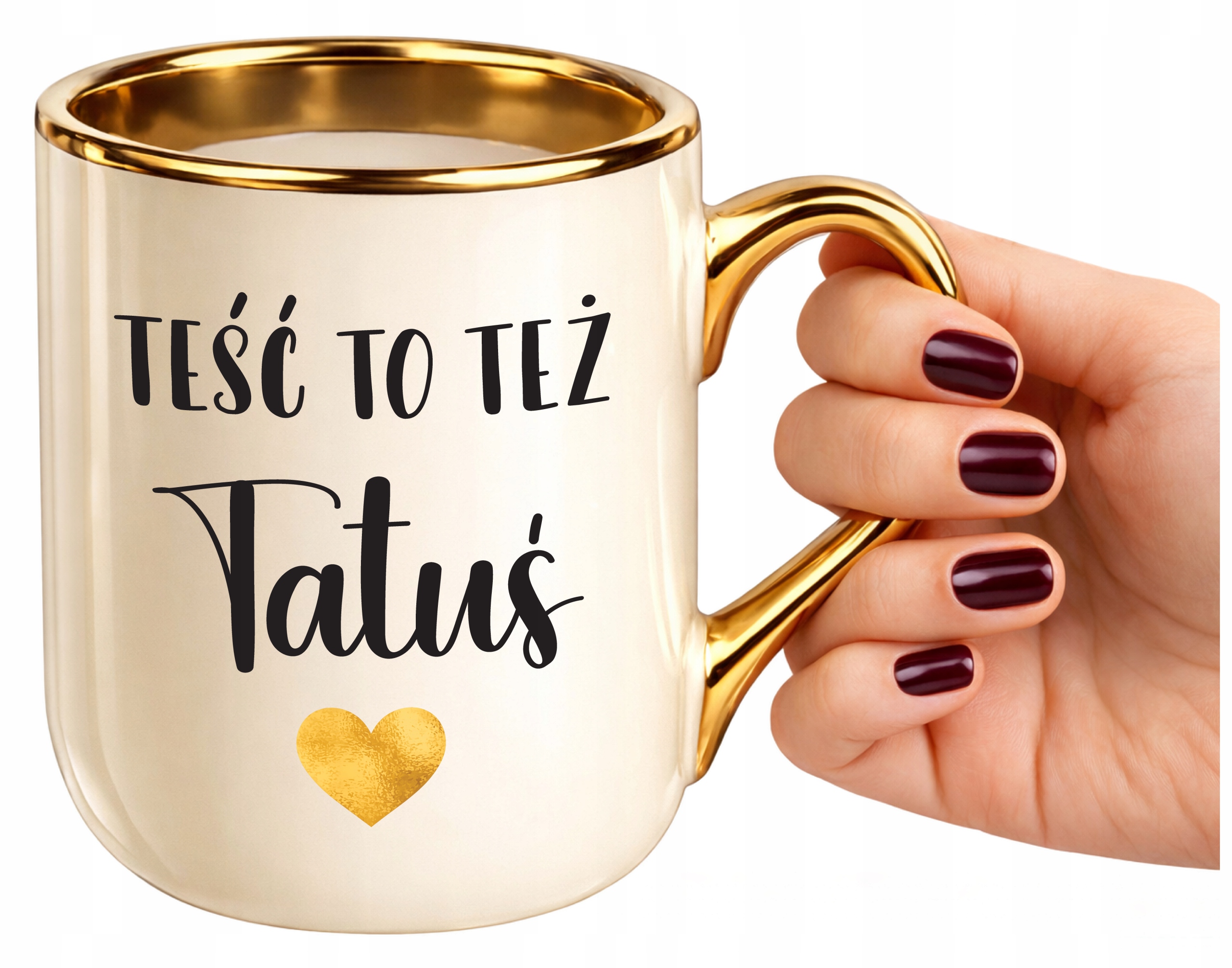 dla Teścia Taty Kubek elegant na Dzień Ojca Taty Teść to też Tatuś