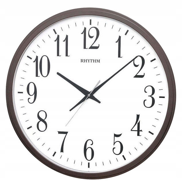 Veľké Čitateľné Okrúhle Hnedé Nástenné Hodiny Rhythm CMG430NR06 50 cm