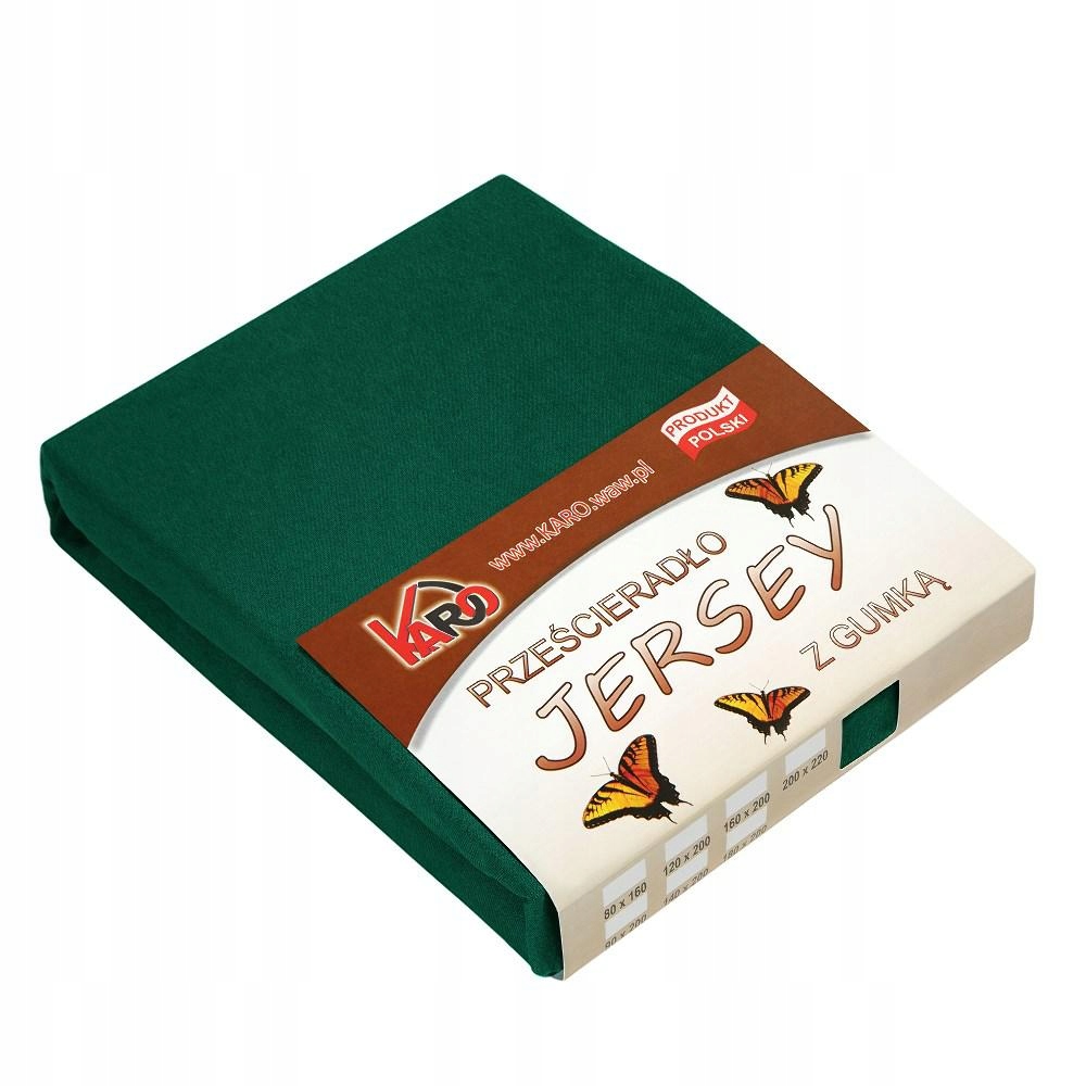 

Prześcieradło jersey z gumką 160x220 zielone