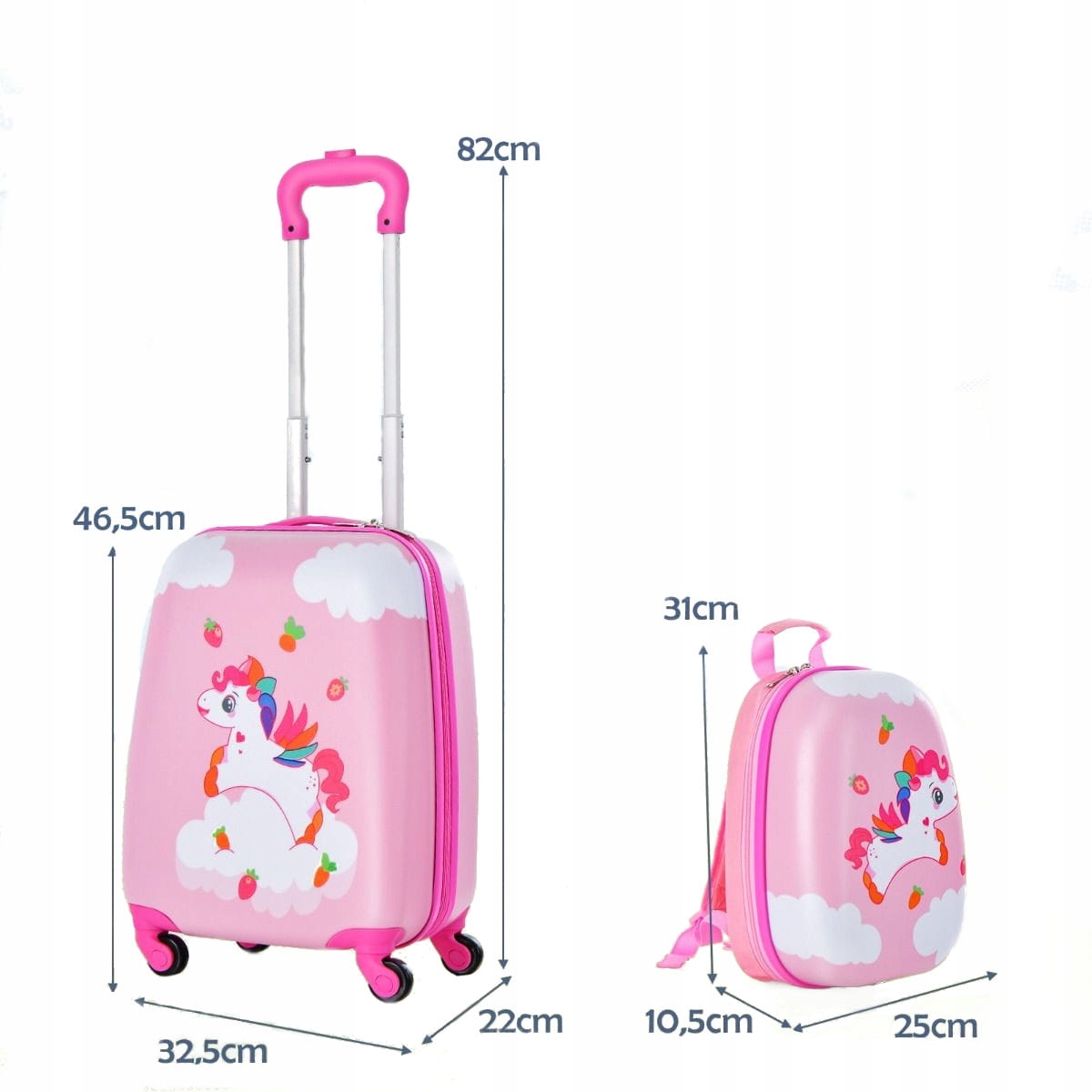 PLECAK + WALIZKA na kółkach DLA DZIECKA BAGAŻ PODRĘCZNY z wysuwaną rączką EAN (GTIN) 0783501427100