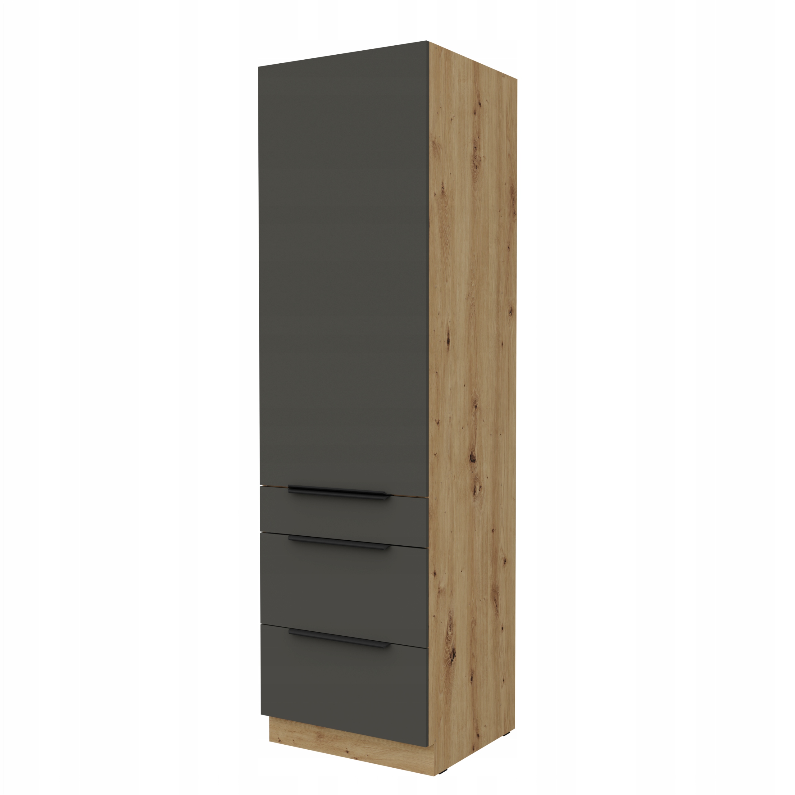 Hospodářský komín s zásuvkami Premium Box kuchyňský sloupek 60 cm Grafit matný