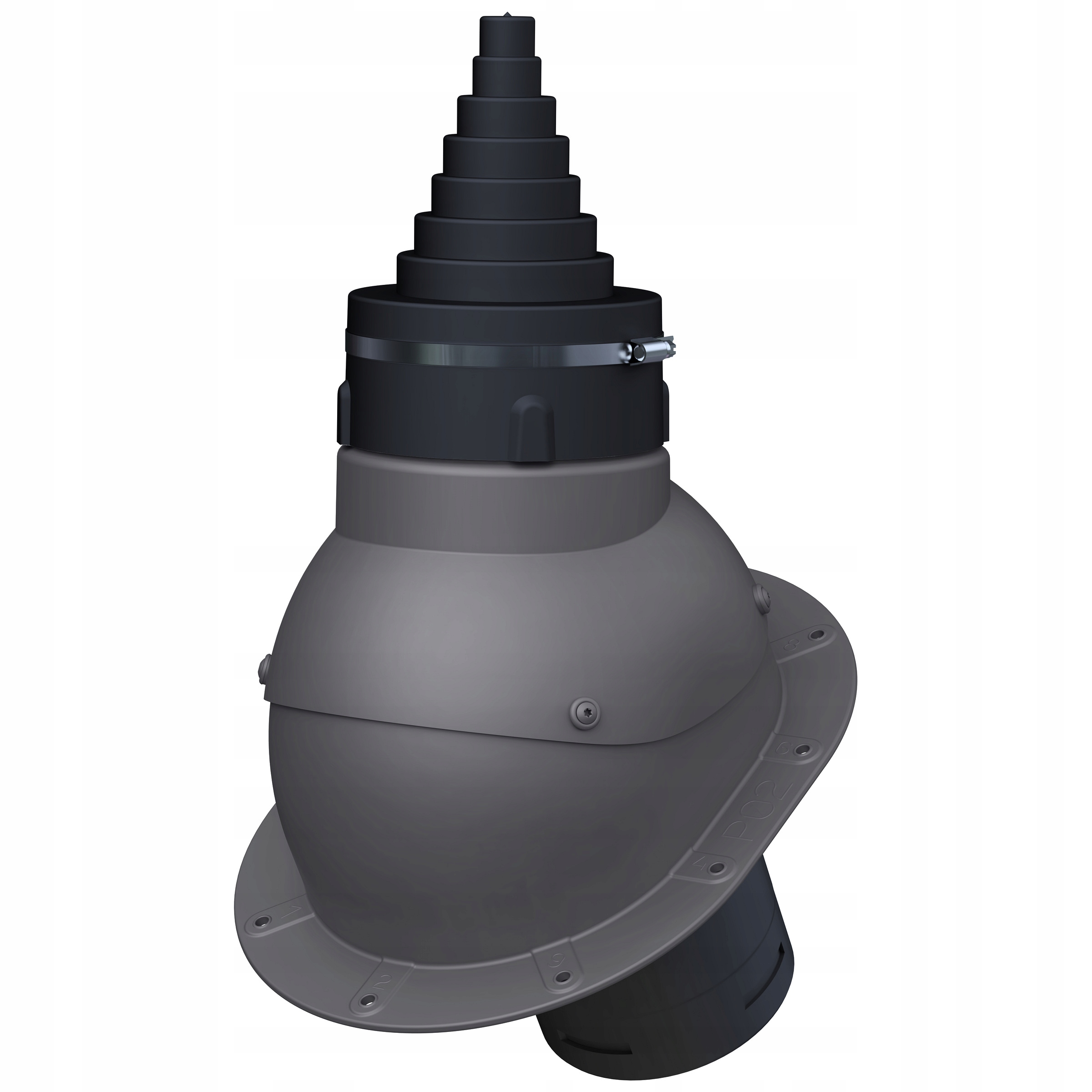 Przejście antenowe Parotec do pokryć płaskich, gont, papa Grafit 7024