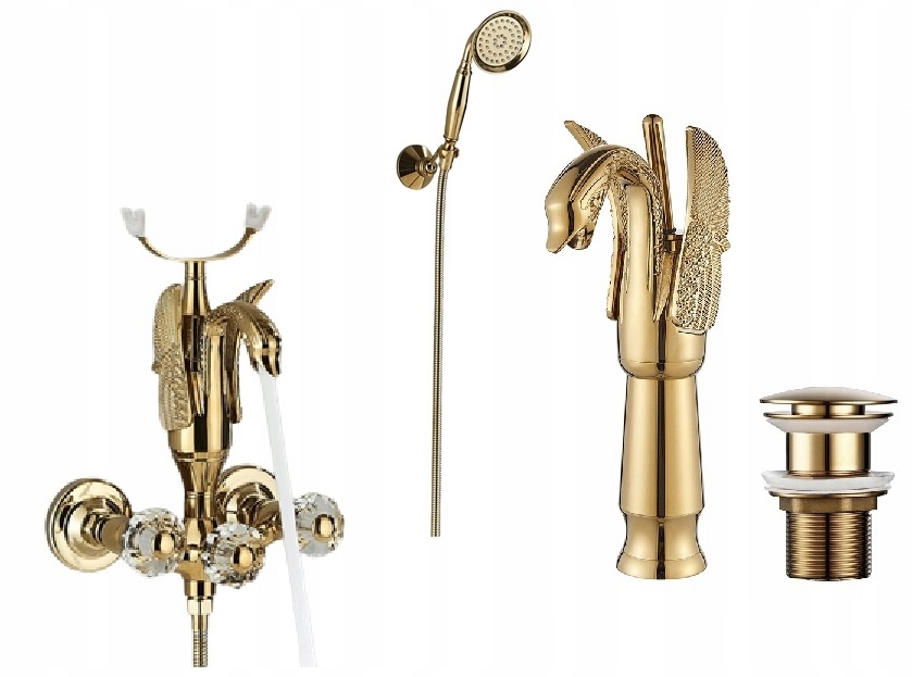 Zlatá vaňová batéria Old Retro Gold sada