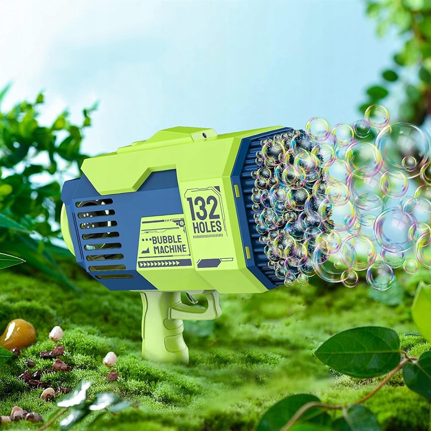 PISTOLET DO BANIEK BAZOOKA 132 OTWORY MASZYNA ŚWIECI AKUMULATOR USB LED XXL Bohater brak