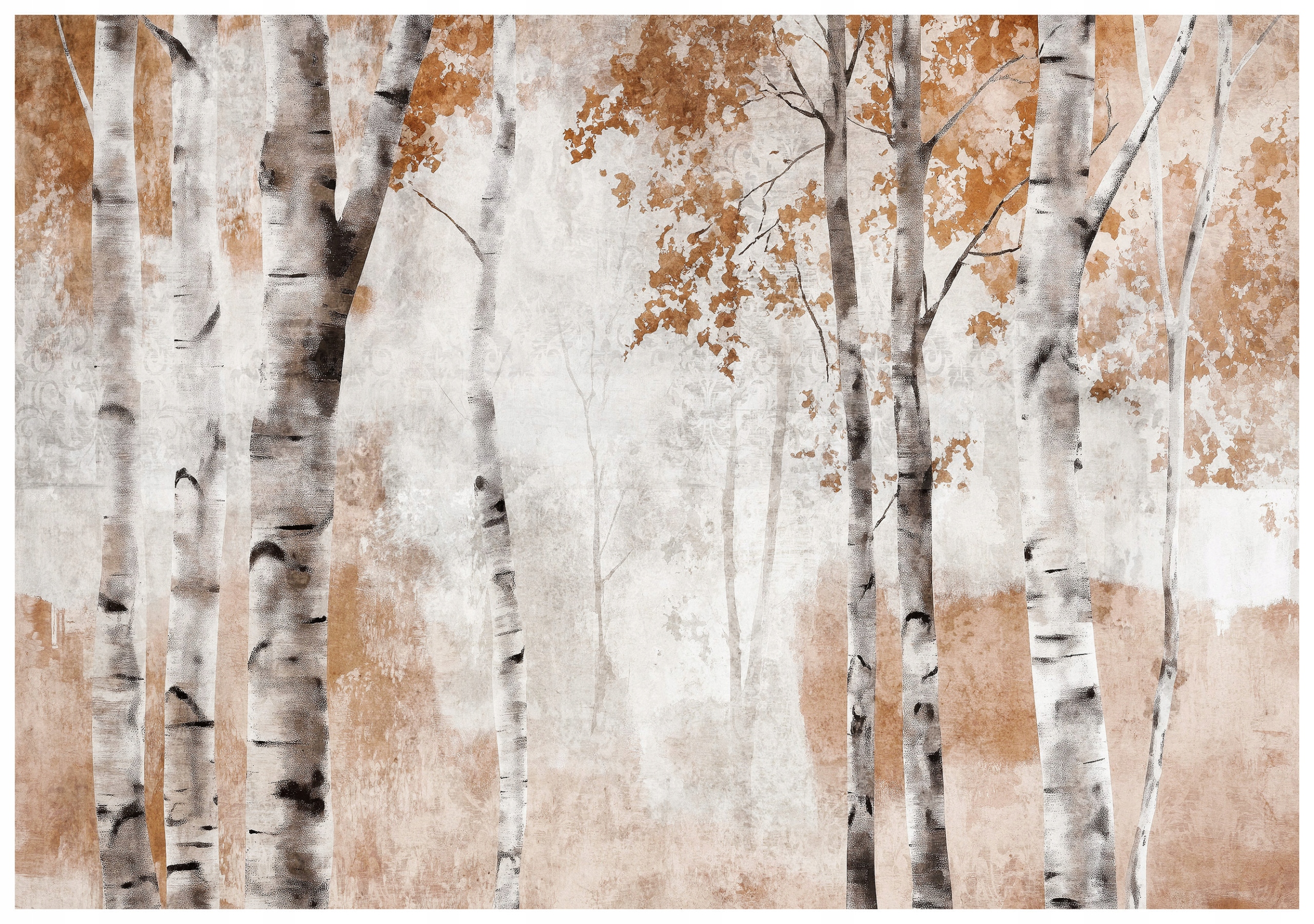 Tapeta Podzimní břízový les Perspektiva Útulný styl Eko 400x280 lepidlo