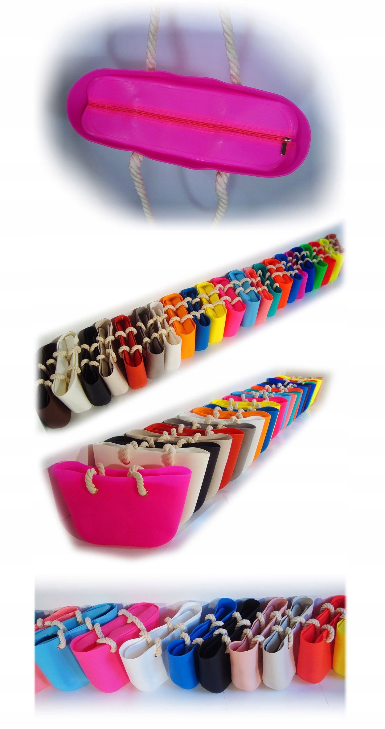 O TORBA GUMOWA TOREBKA HOBO JELLY SHOPPER BAG TGLA Głębokość produktu 11 cm