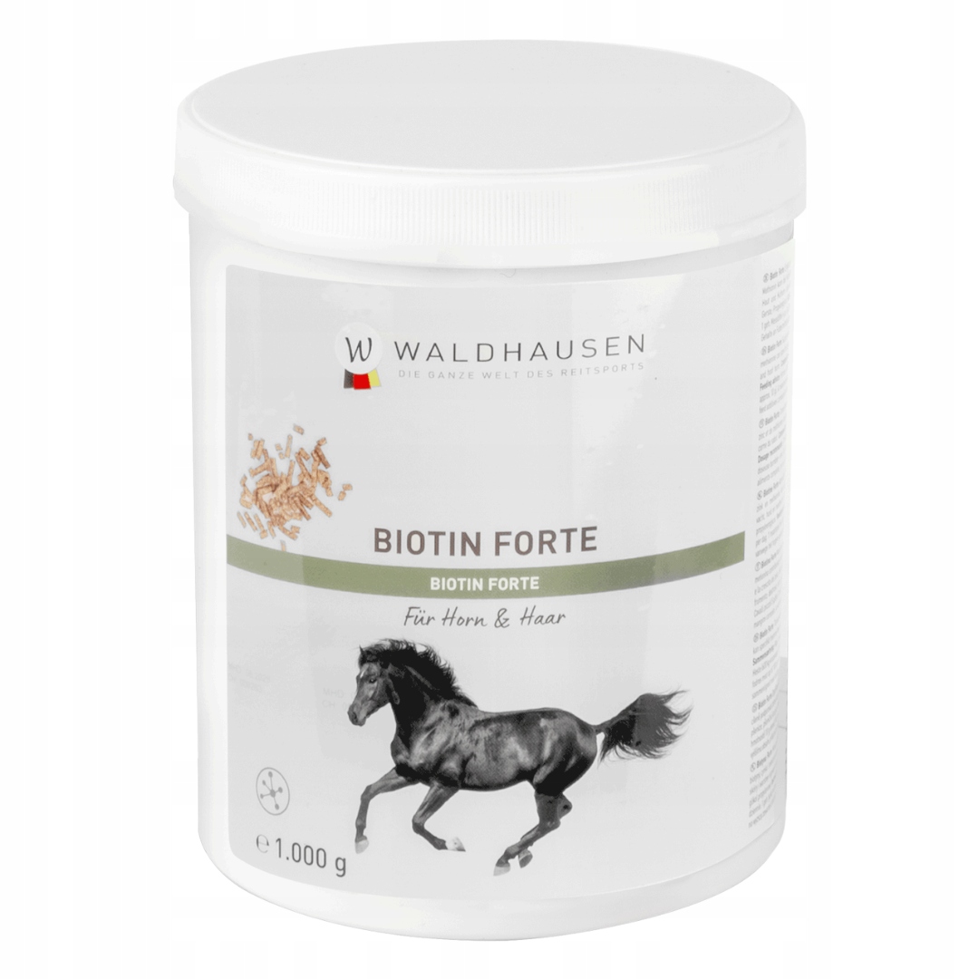 Biotin doplněk stravy pro koně podporuje zdravé kopyta a srst 1 kg Waldhausen