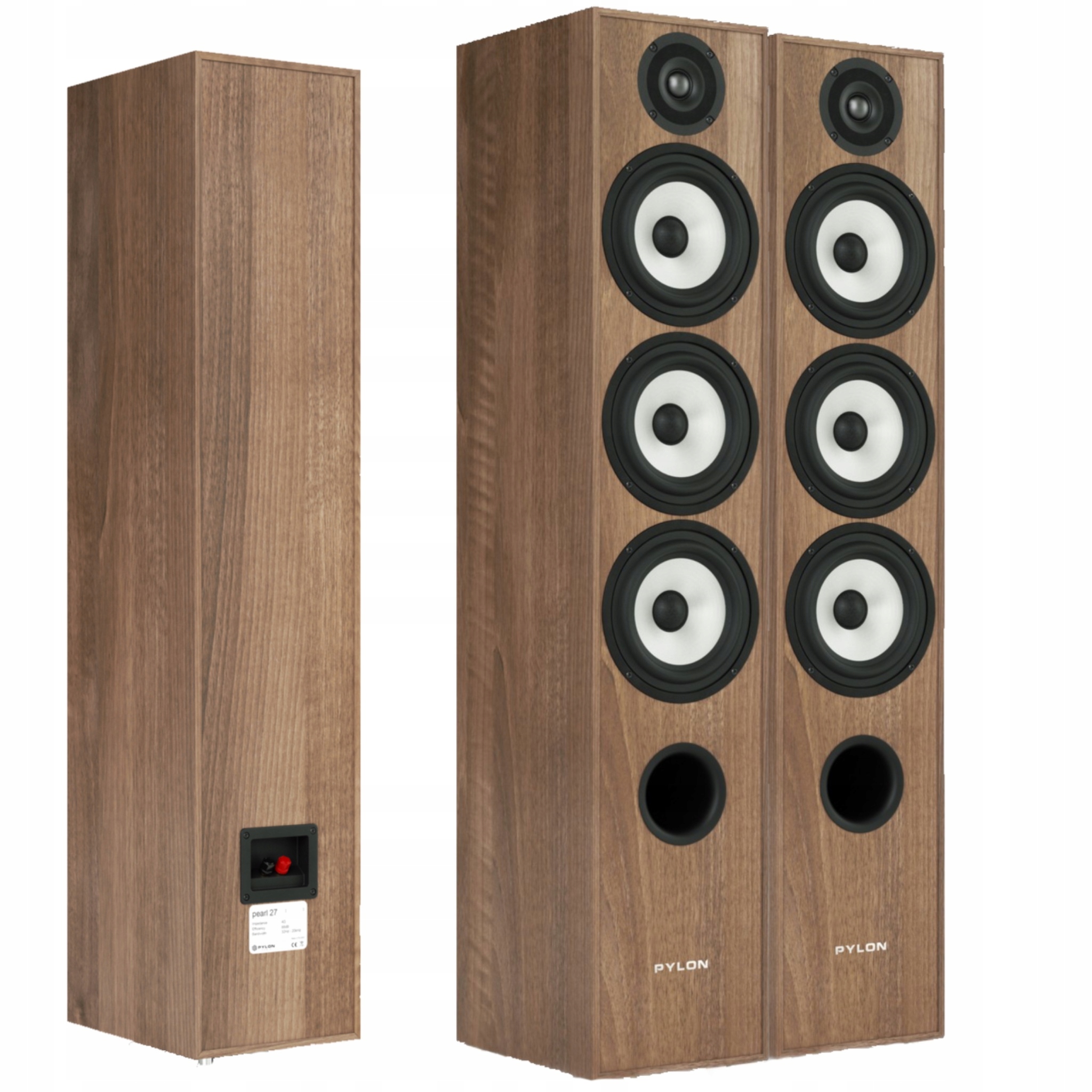 Pylon Audio Pearl 27 Okleina Pvc Orzech Kolumny Podłogowe Stereo