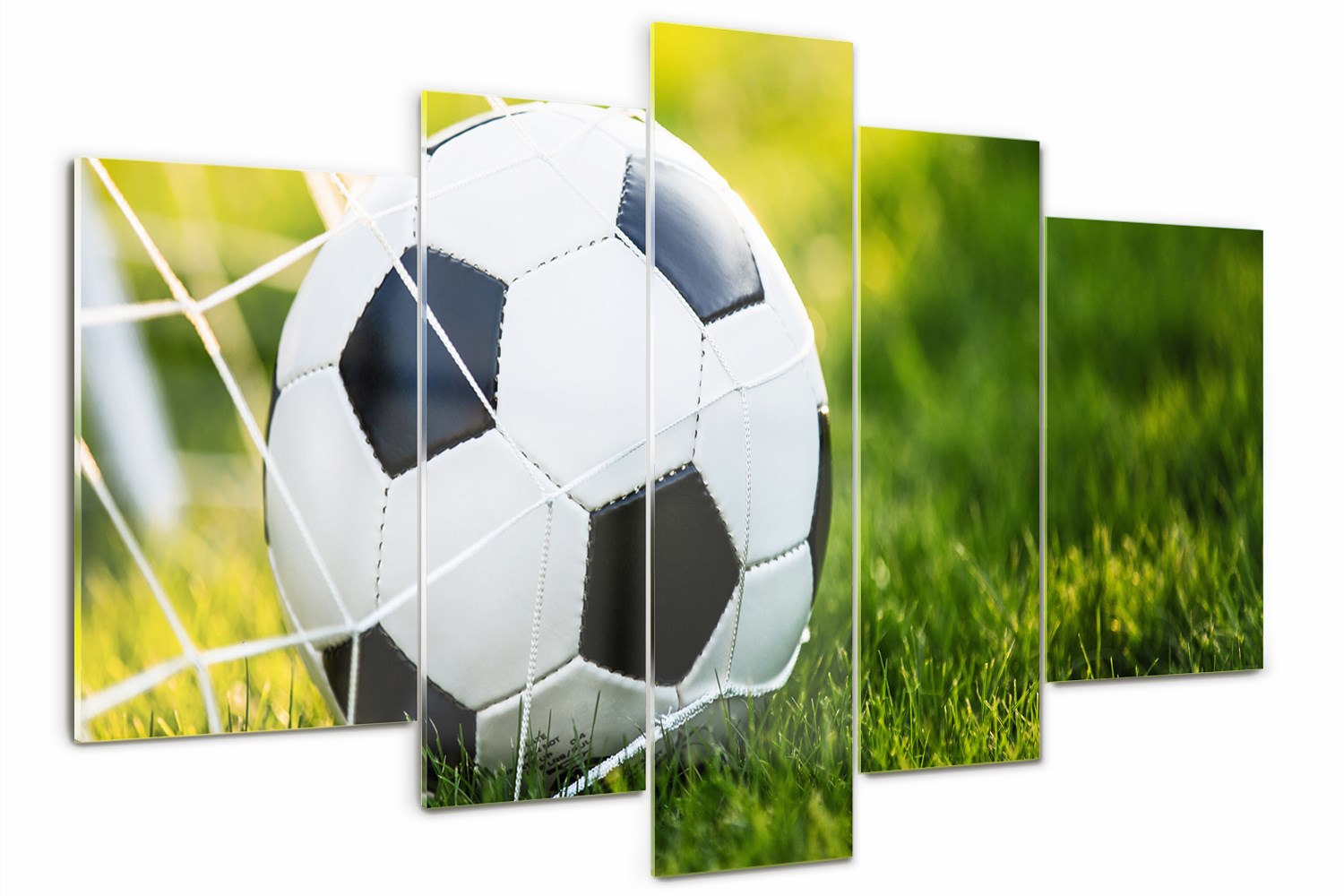 

Obraz szklany tryptyk do salonu Piłka w bramce