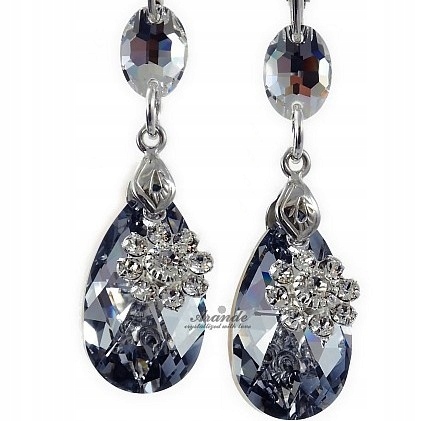 Unikátní krystaly Náušnice Comet Lotus Stříbro