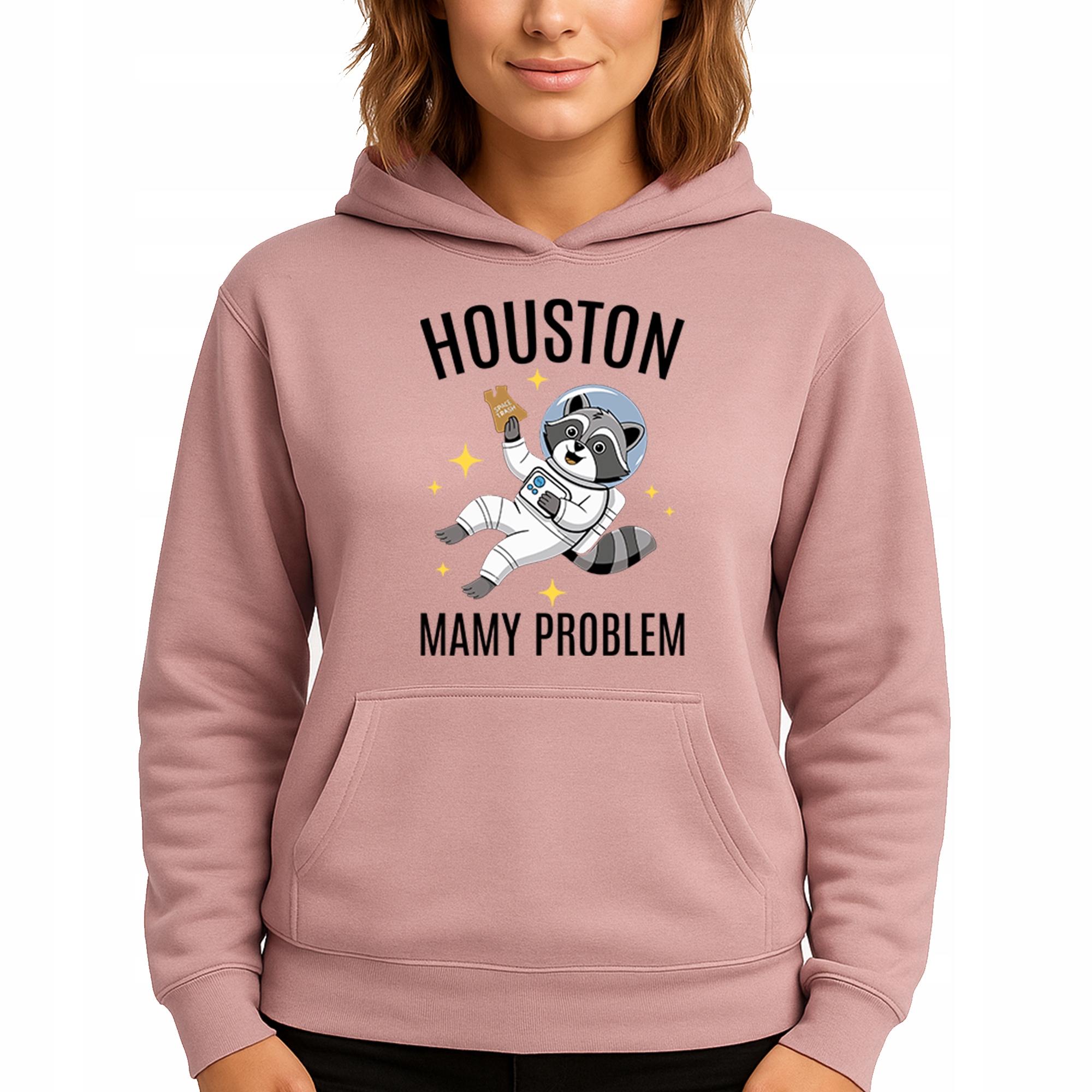 Mikina Růžová Hoodie S Kapucí jako Dárek Houston Máme problém S