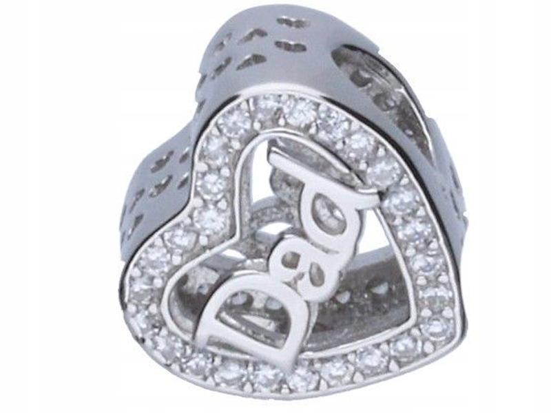 Stříbrný přívěsek 925 bead srdce nápis dad 2,33g, ideální jako dárek