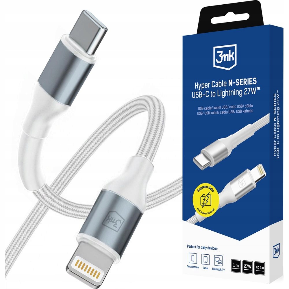 Kabel 3mk Hyper Cable N- Series Usb- C Lightning 1m Pd 3. 0 9V 3A 27W 3mk