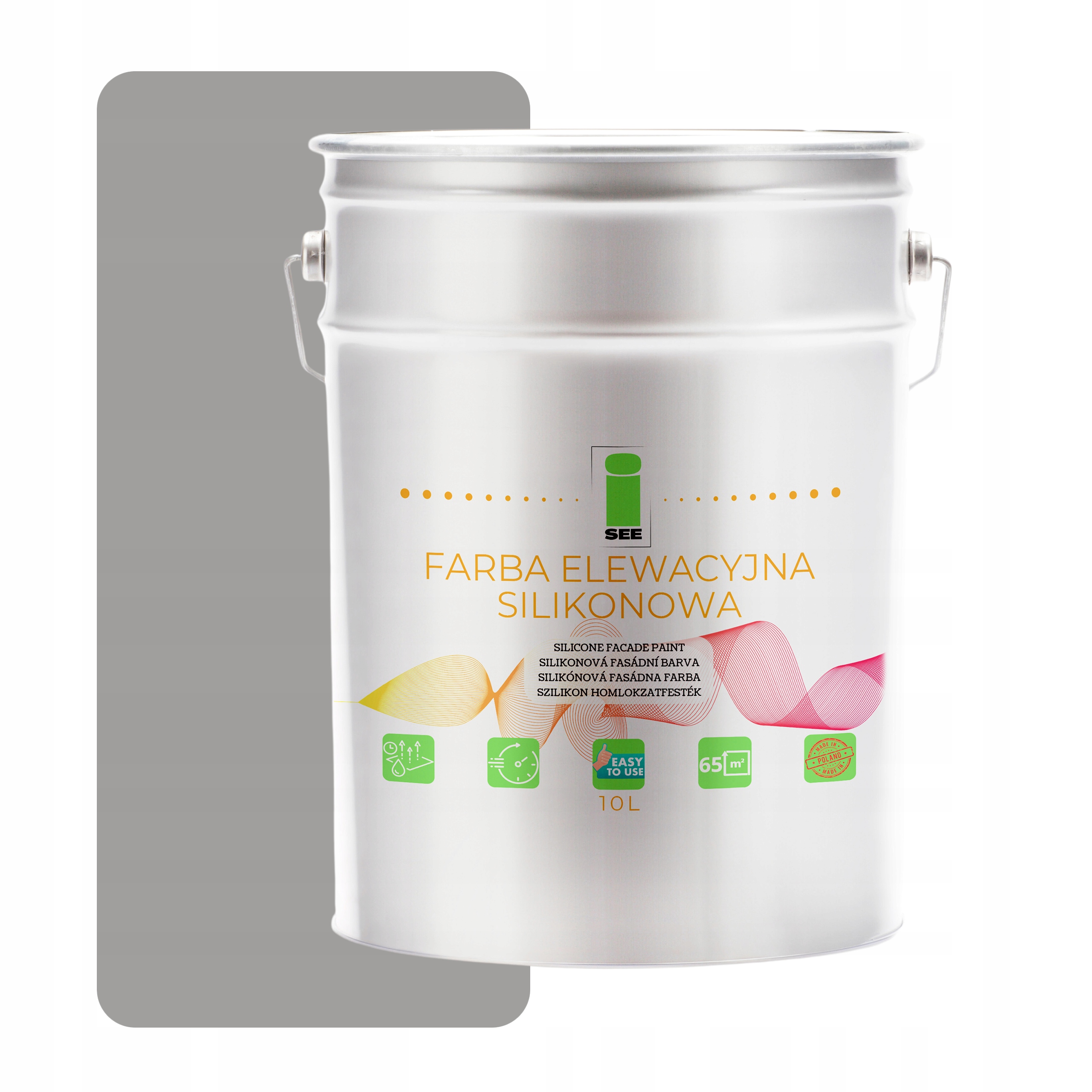 Barva fasádní silikonová, prodyšná, 10L, matná, šedá F264