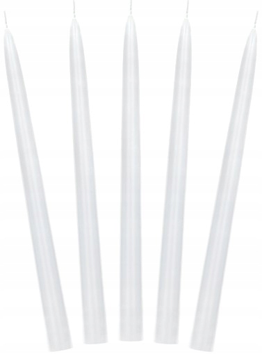 

Świeca świece stożkowa stołowa biała 24cm 10szt