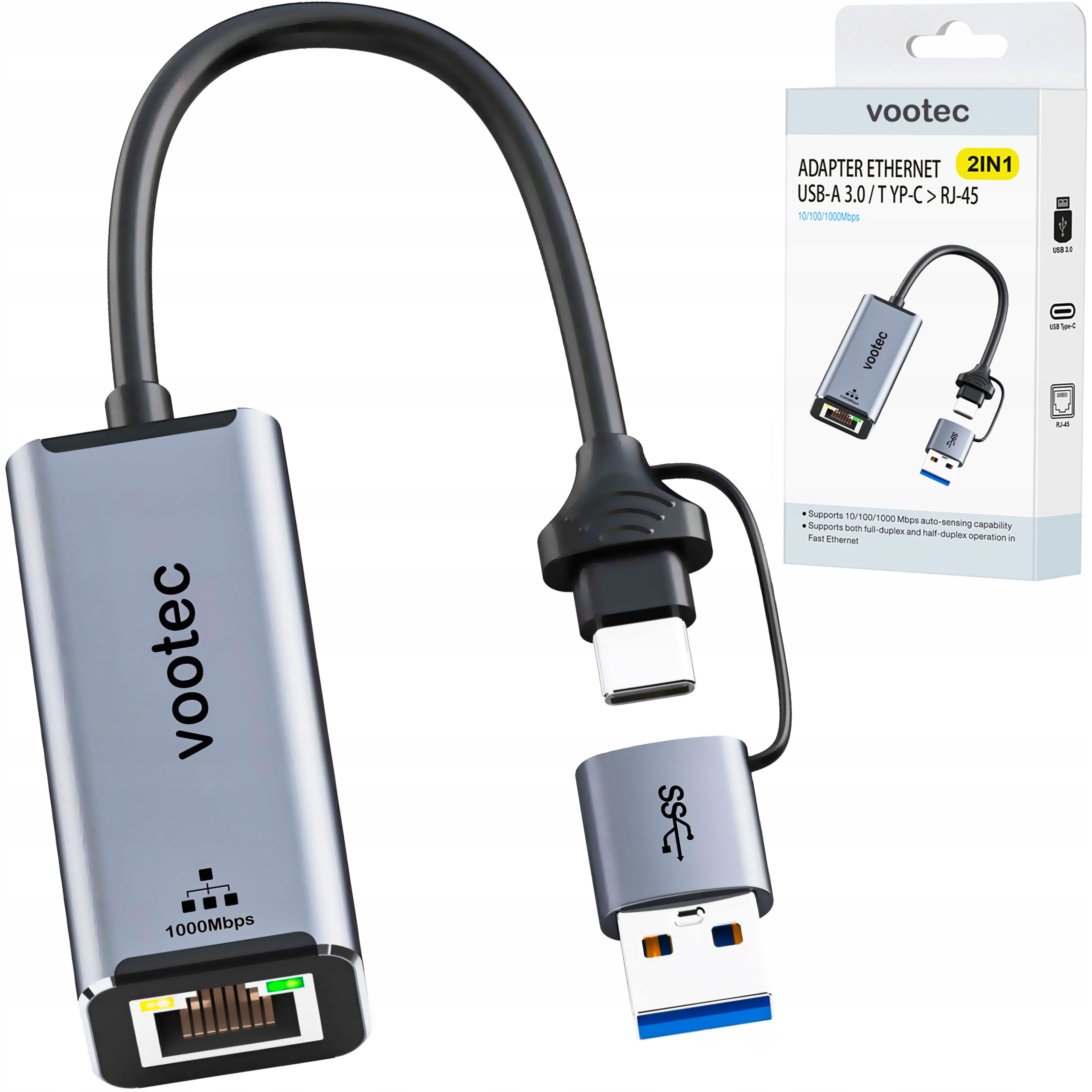 

Karta sieciowa Usb-c 1000 Mbps RJ45 Gigabit Lan