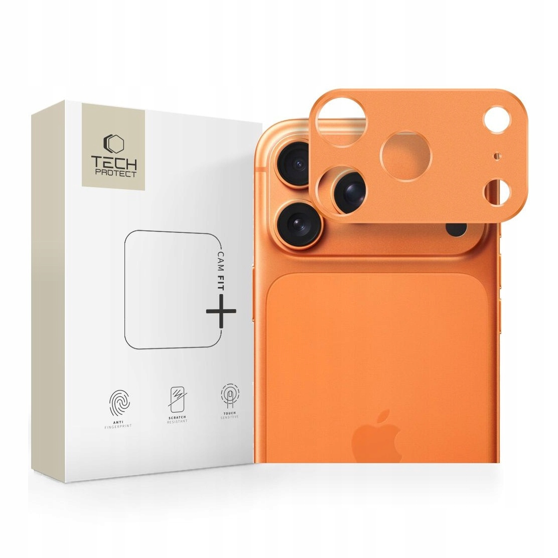 Osłona aparatu do iPhone 17 Pro Max Tech-Protect Camalloy pomarańczowa