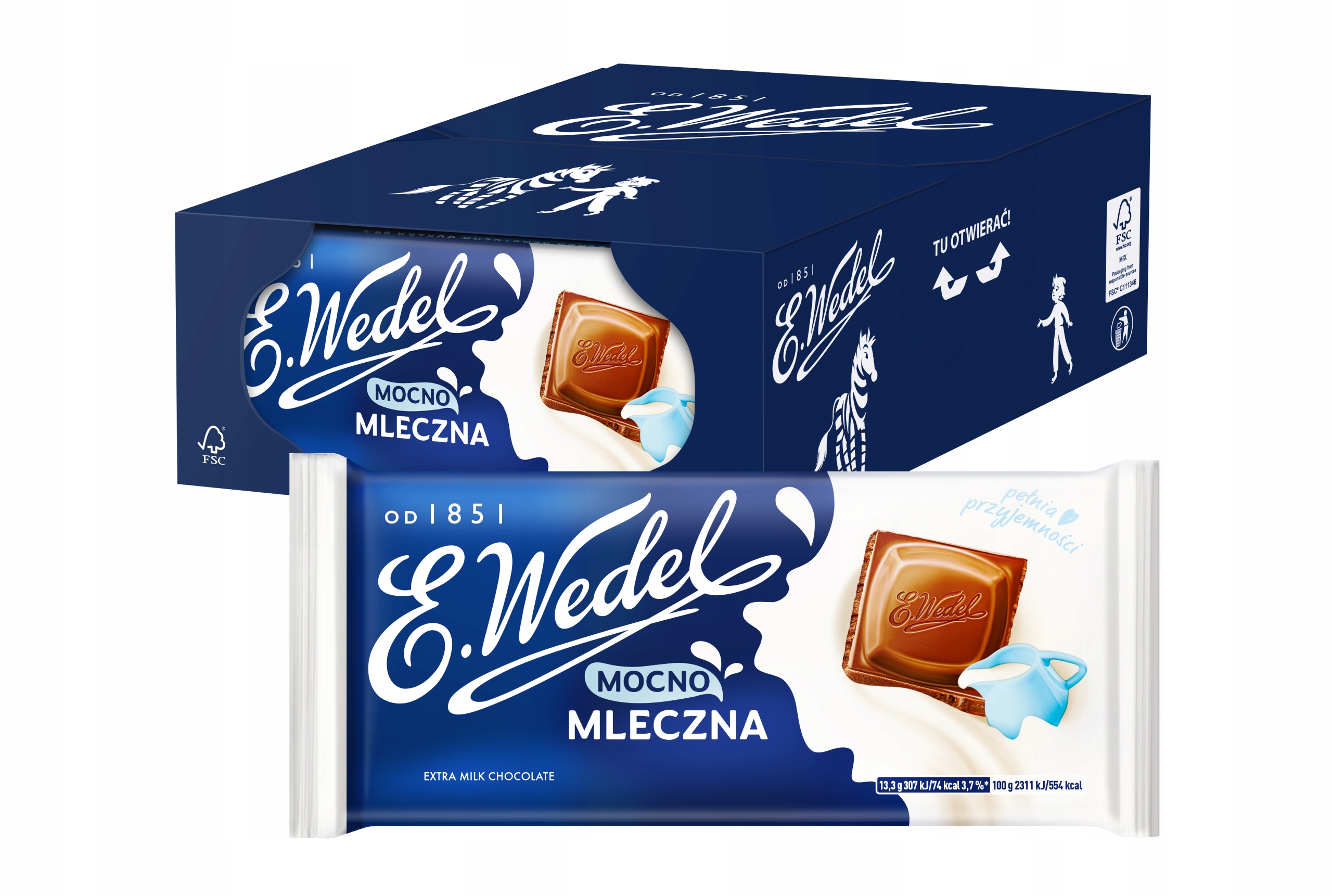 Zestaw 22 x Czekolada Mocno Mleczna 80 g E.Wedel