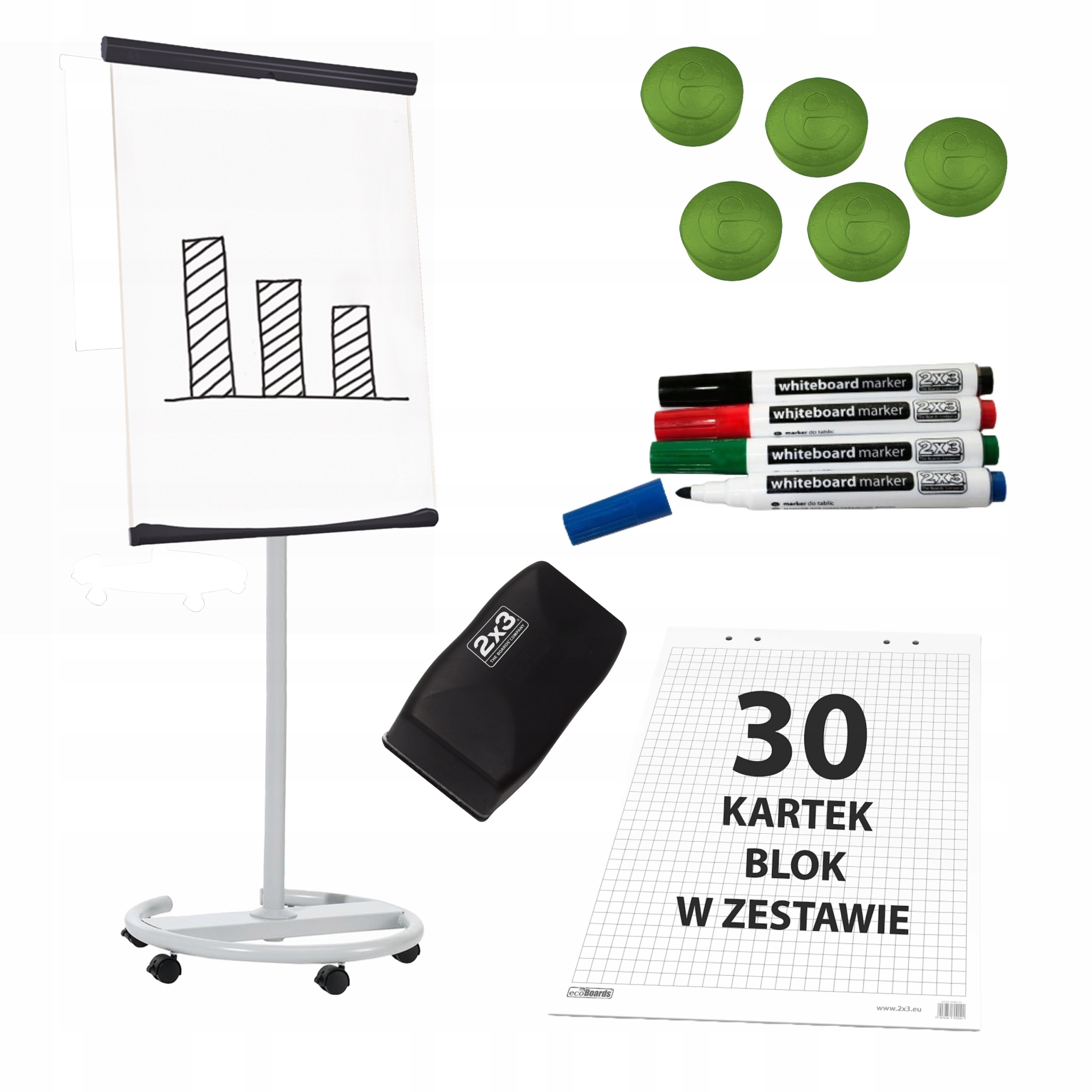 Flipchart 70x100 mobilny magnetyczny tablica