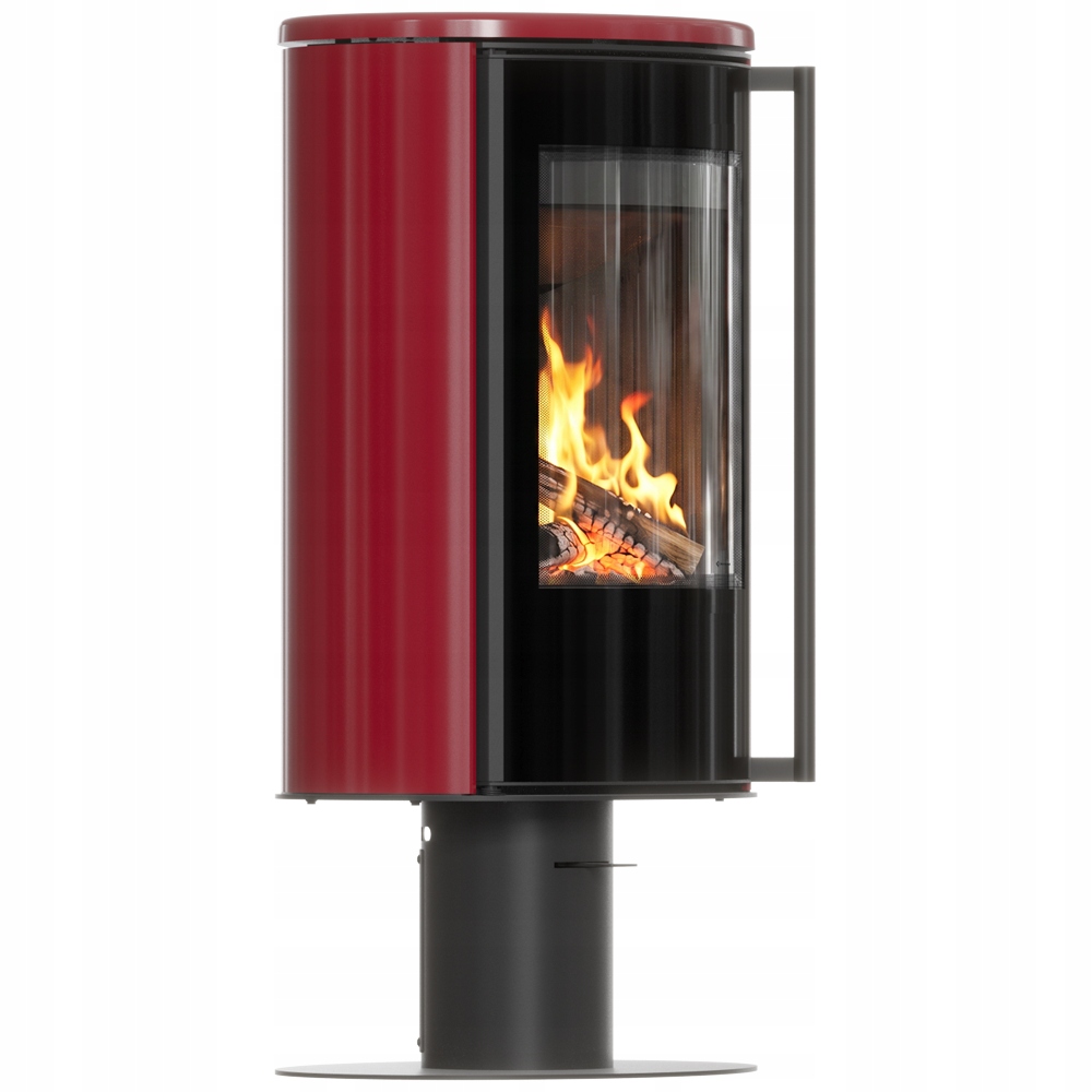 Piec Kaflowy Koza Erik Kratki Bordo 5,5 Kw FI150 Na Nodze Czarny Termotec