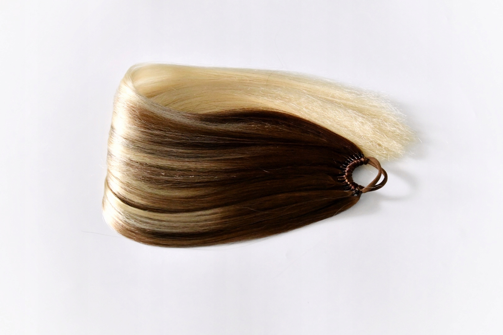 Culík na gumičce, prodloužení culíku Ombre hnědá blond M 80g
