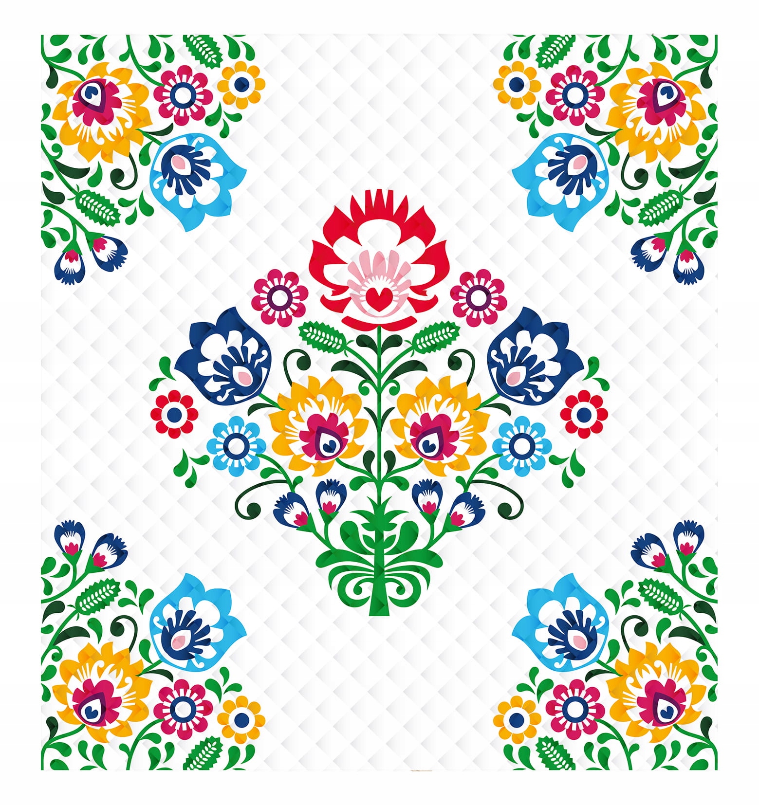 Detexpol Přehoz na postel Folklor bílá Polyester, 220/240 cm (DL-561972)