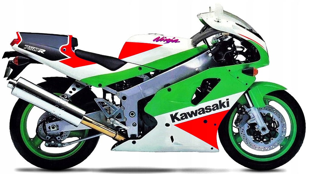 Nálepky Juula Na Kawasaki Zxr 750 R Usa Zx 7R 1990-1992 Zeleno-červená