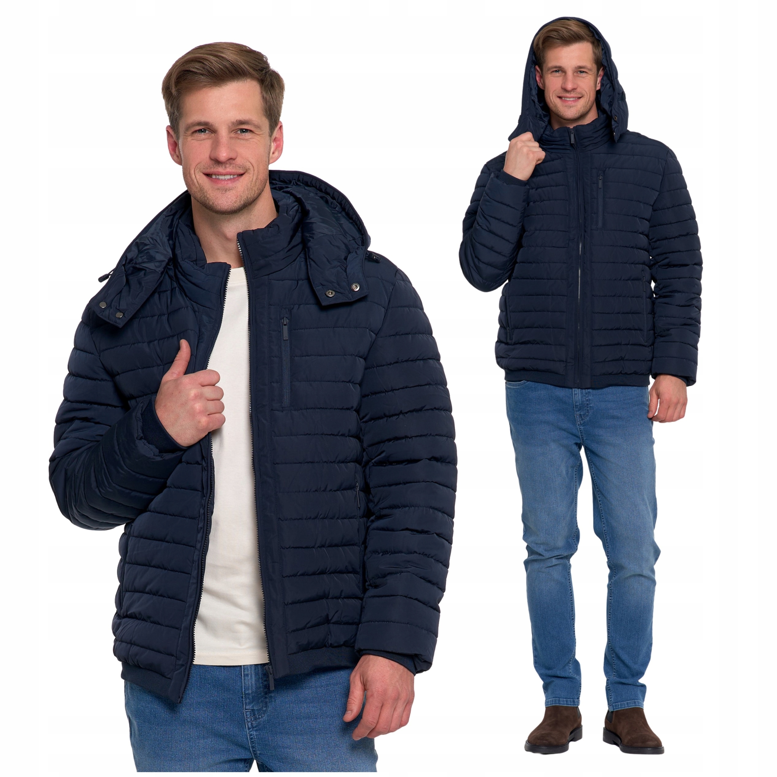 Pánská Prošívaná Bunda S Odnímatelnou Kapuce, Lehce Zateplená, S Podšívkou Moraj M