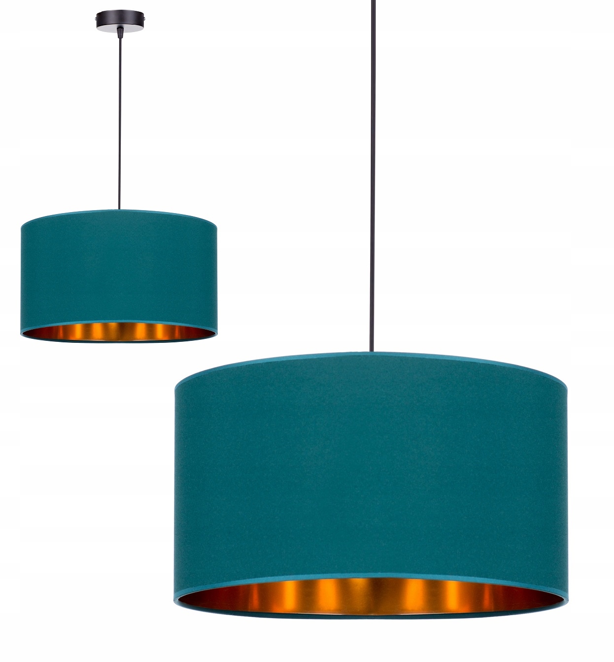 

Lampa Wisząca Sufitowa Żyrandol Turkusowo - Złoty