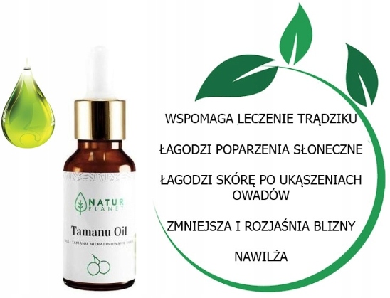 OLEJ TAMANU 30ml opryszczka trądzik blizny OLEJEK TAMANU Marka Natur Planet